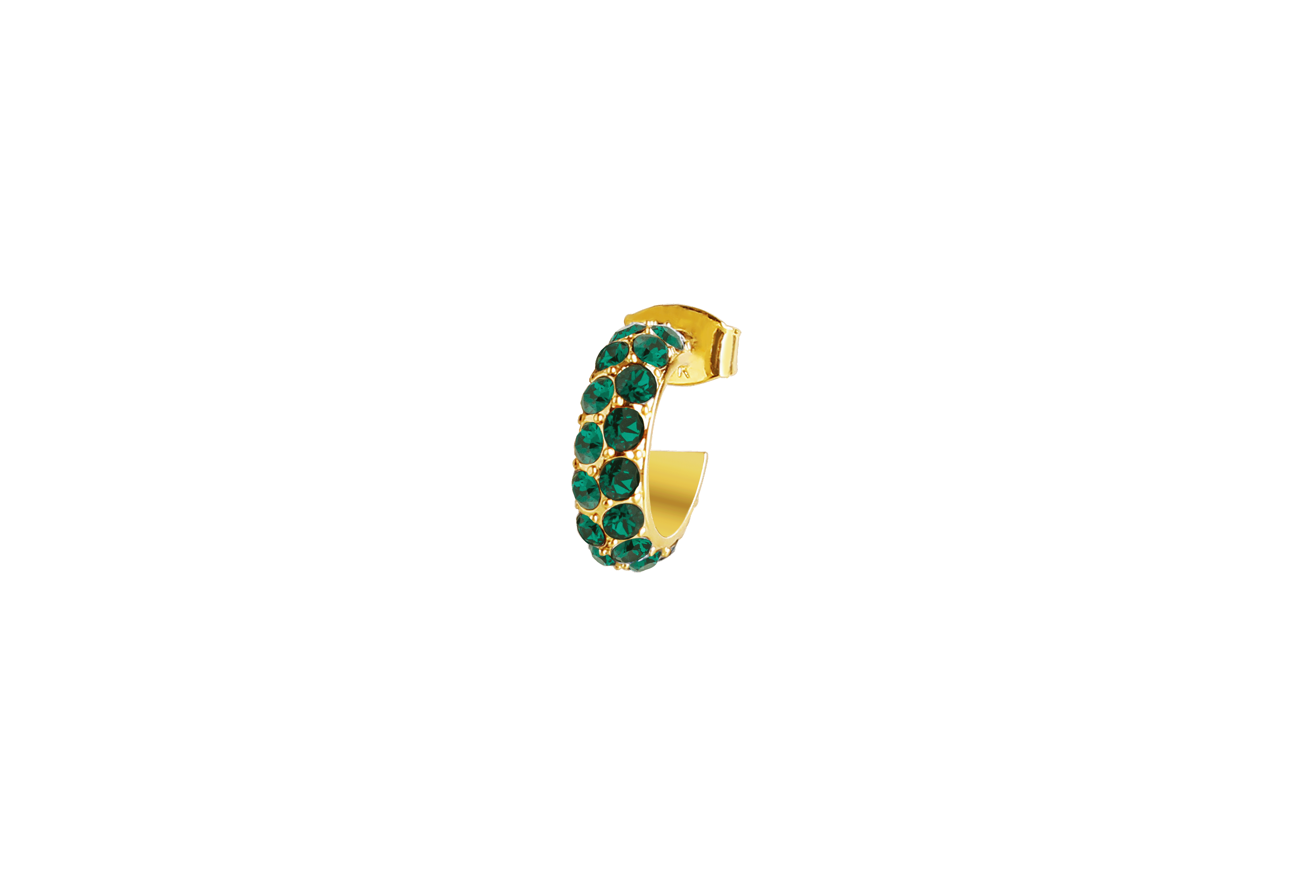 Heidi Gold Earrings - Emerald Green