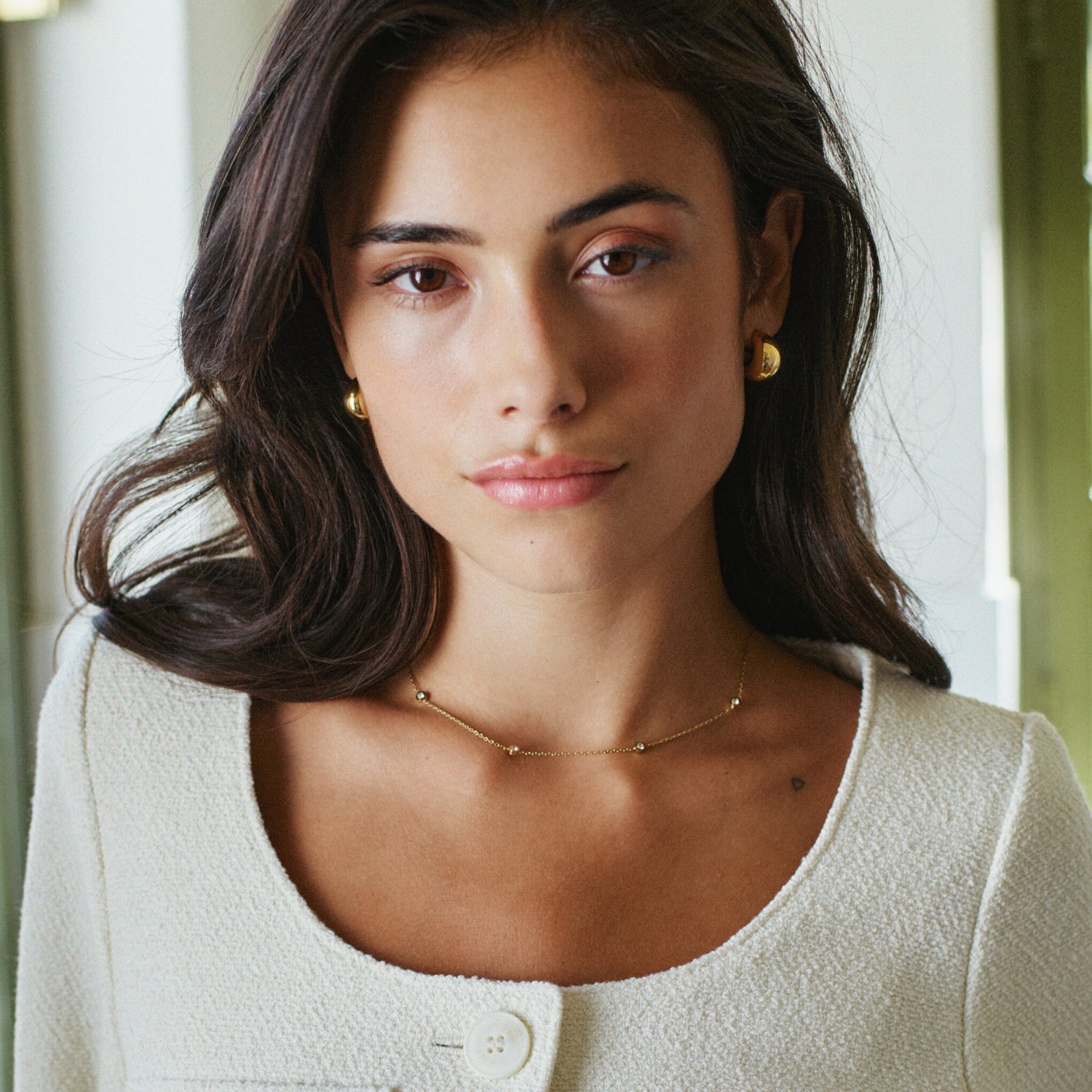 Model highlighting the latest season Edblad jewellery collection