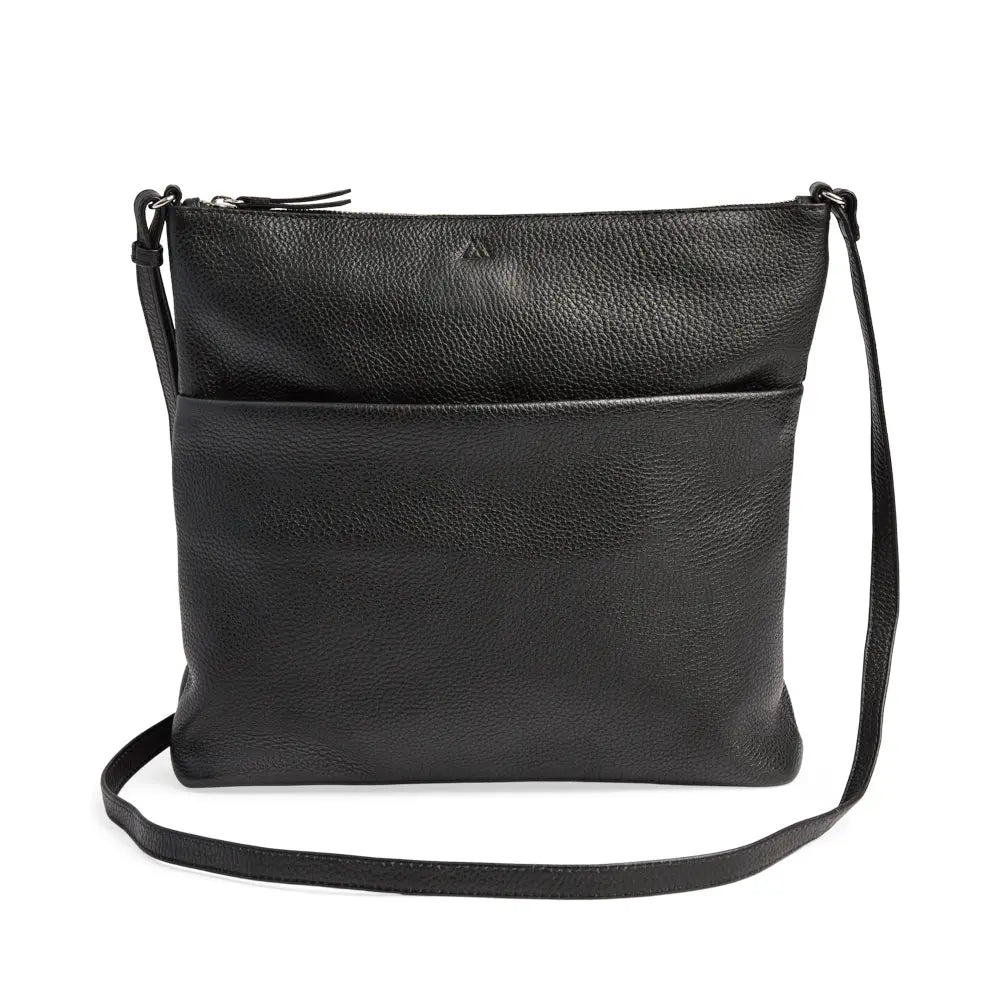 Large Black Leather Crossbody Bag