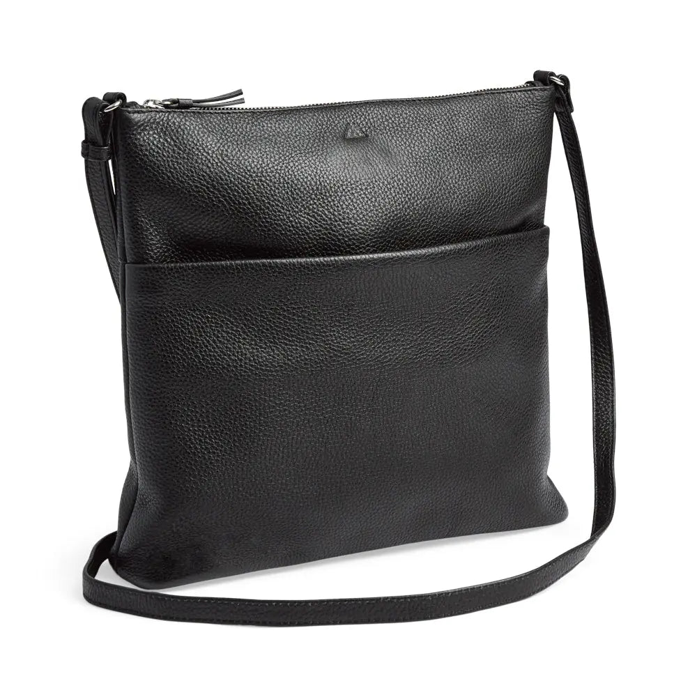 Large Black Leather Crossbody Bag