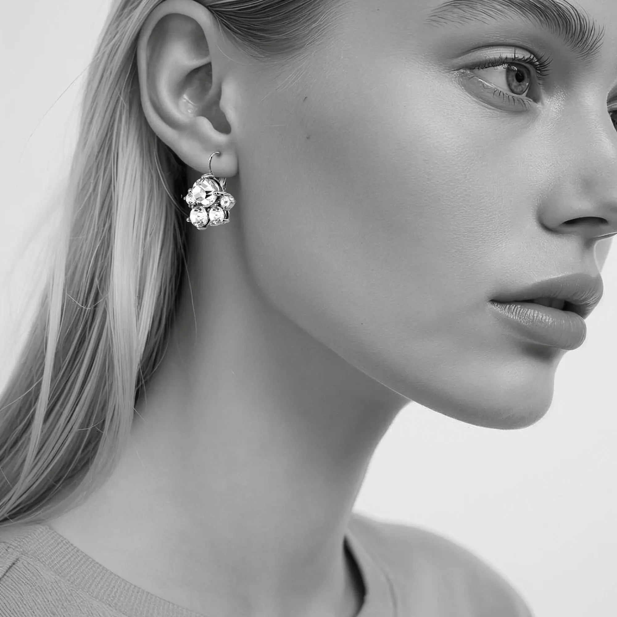 Disar Shiny Silver Earrings, Crystal Dyrberg/Kern NZ