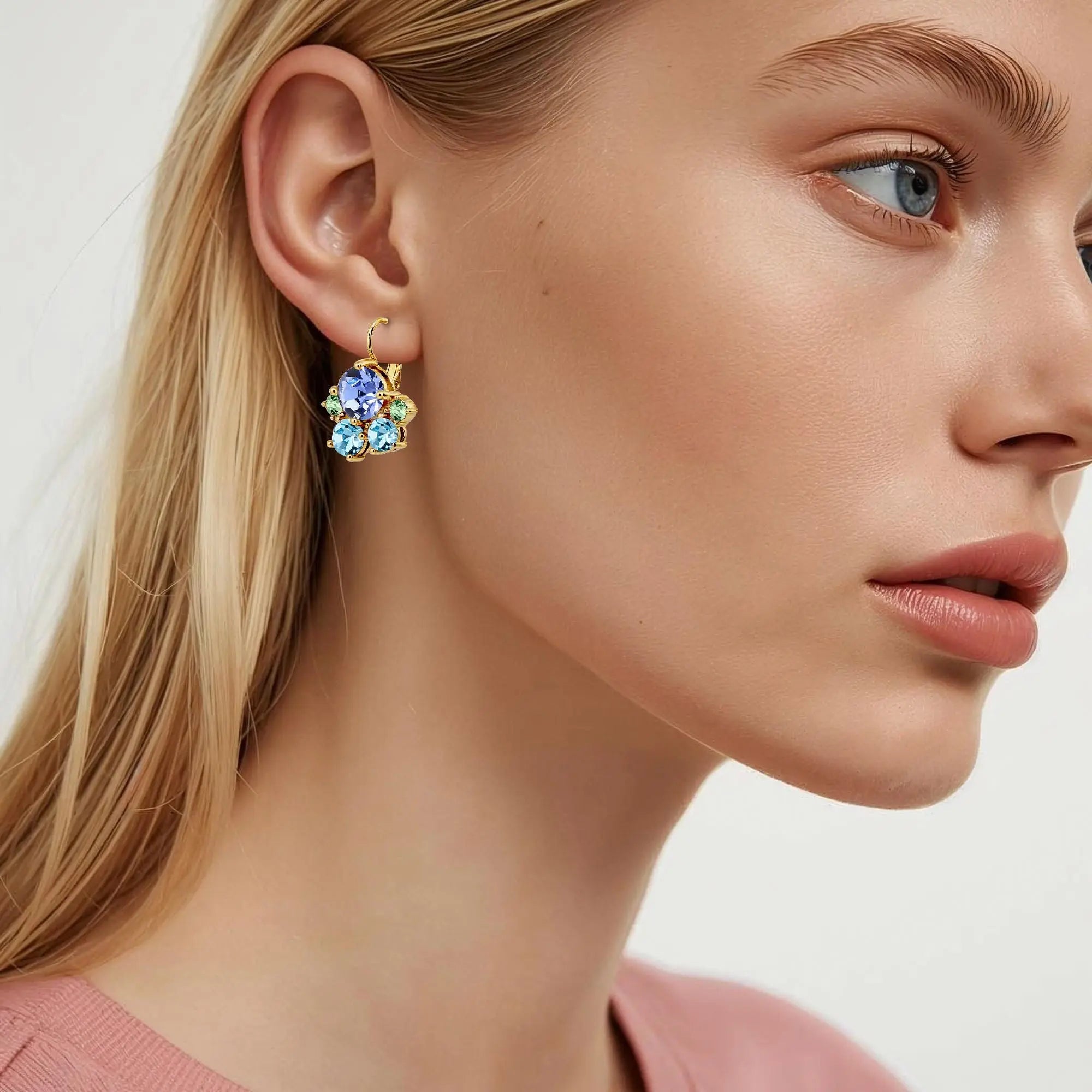 Disar Gold Earrings, Aqua Dyrberg/Kern NZ