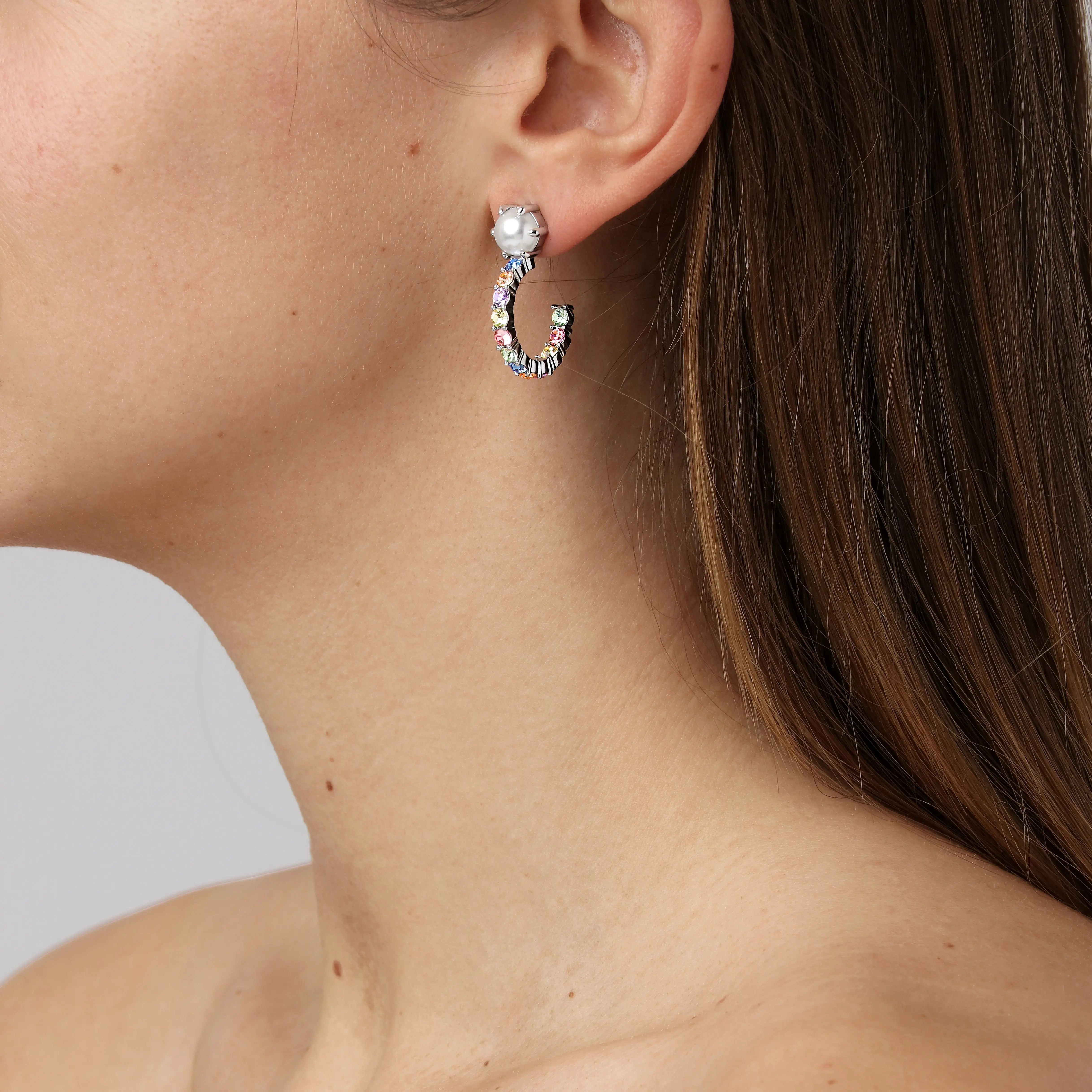 Esprit Shiny Silver Earrings, Pastel / White Pearl Dyrberg/Kern NZ