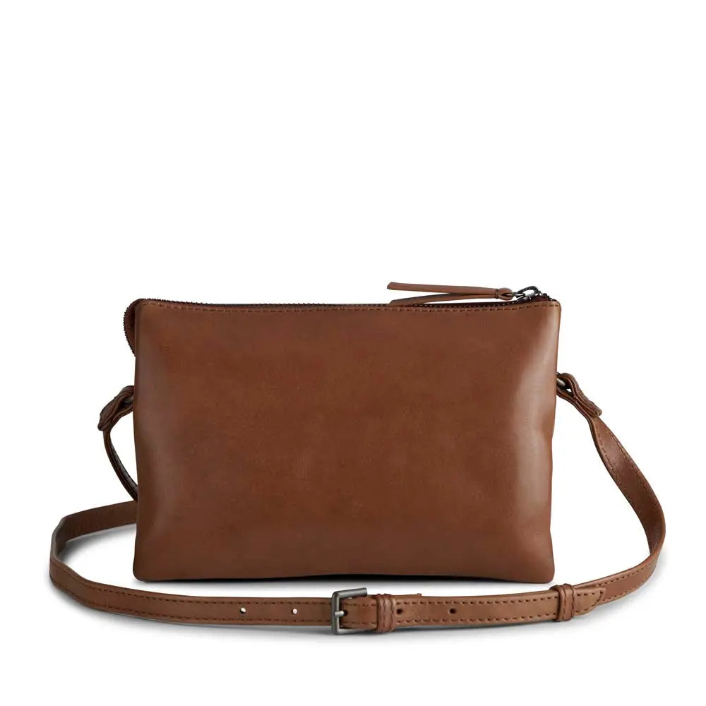 Chestnut Coloured Leather Crossbody Bag