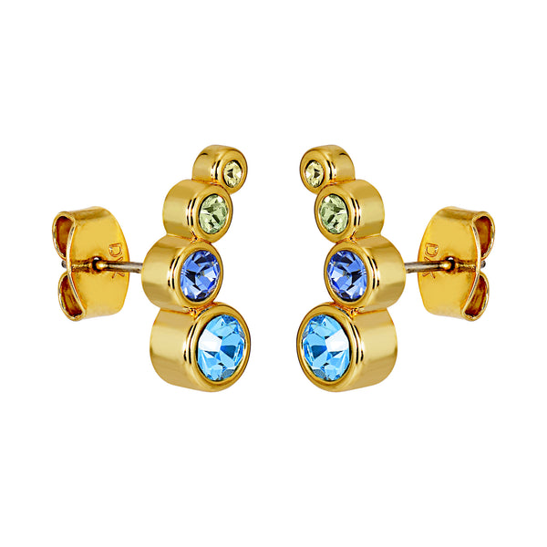 Agnes Gold Earrings - Light Blue / Aqua