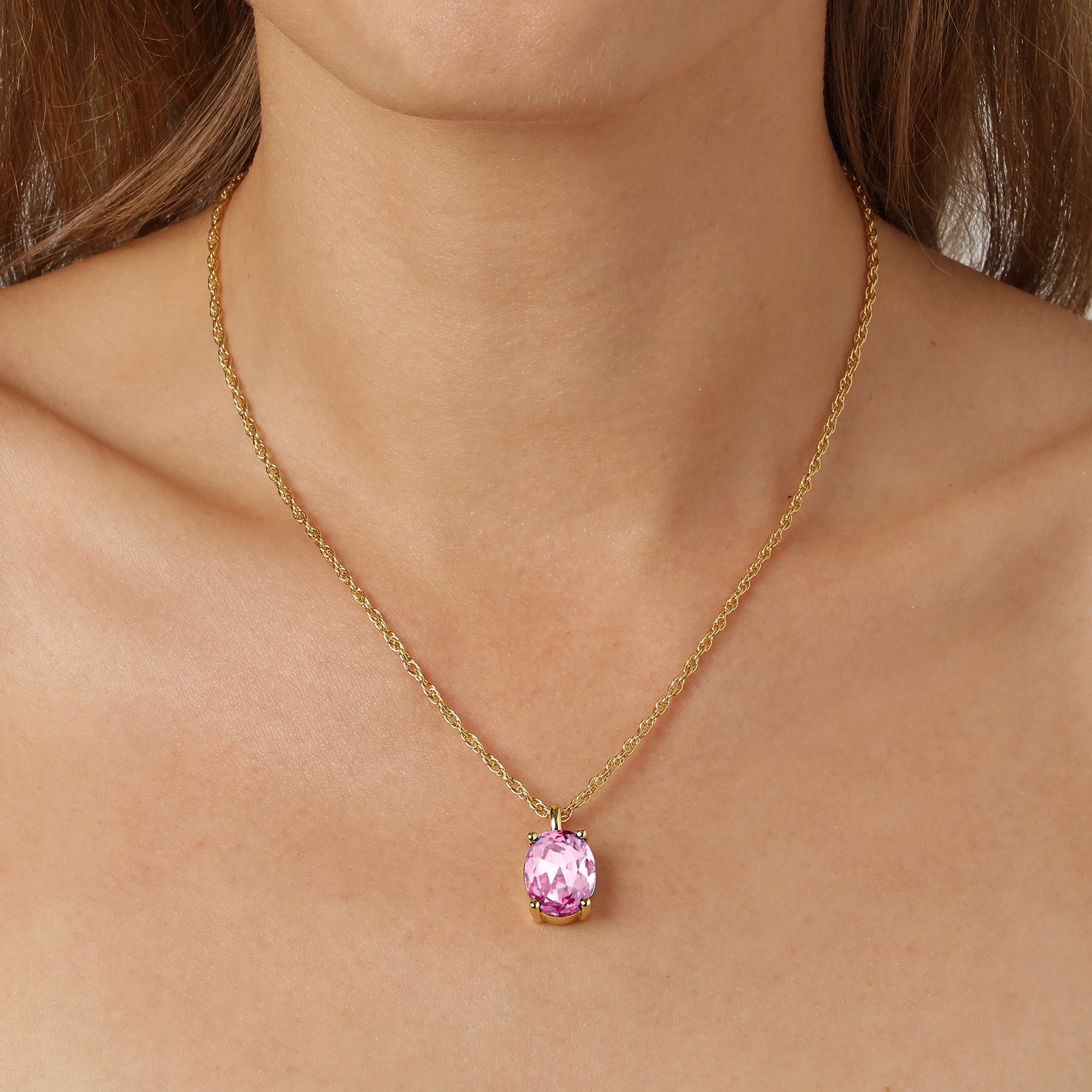 Barga Gold Necklace - Light Rose