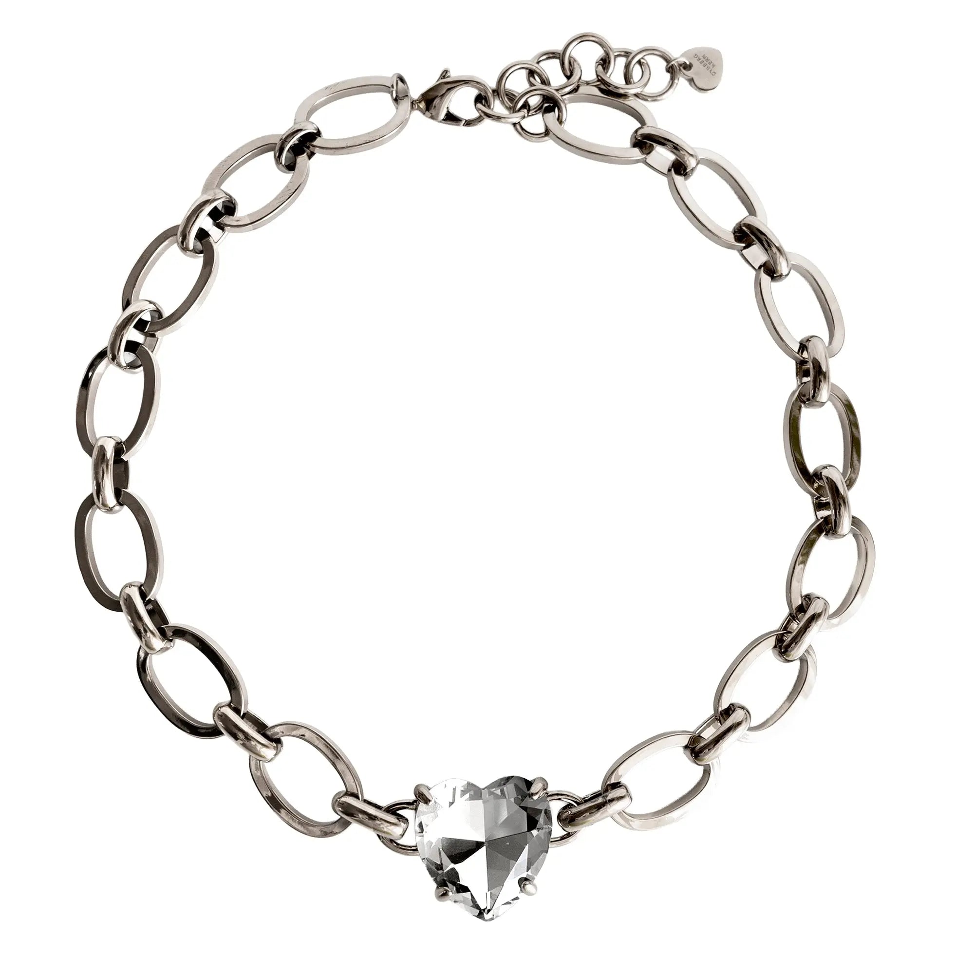 Braze Shiny Silver Necklace, Crystal Dyrberg/Kern NZ