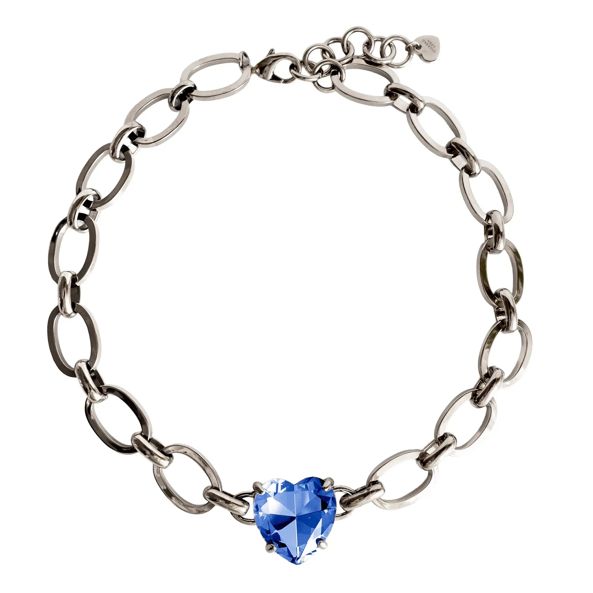 Braze Shiny Silver Necklace, Light Blue Dyrberg/Kern NZ