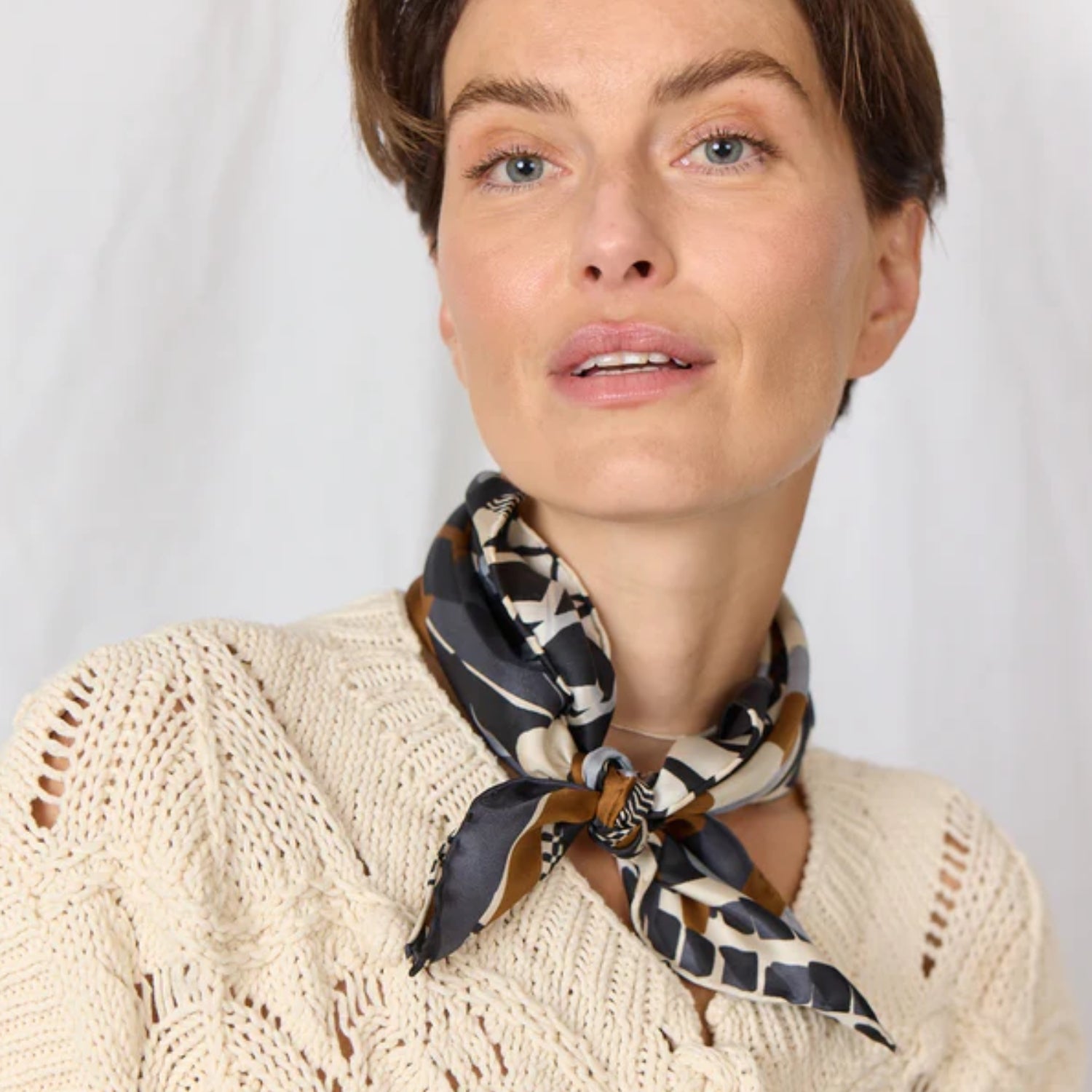 Bella Ballou showcase of 100% silk designer scarf