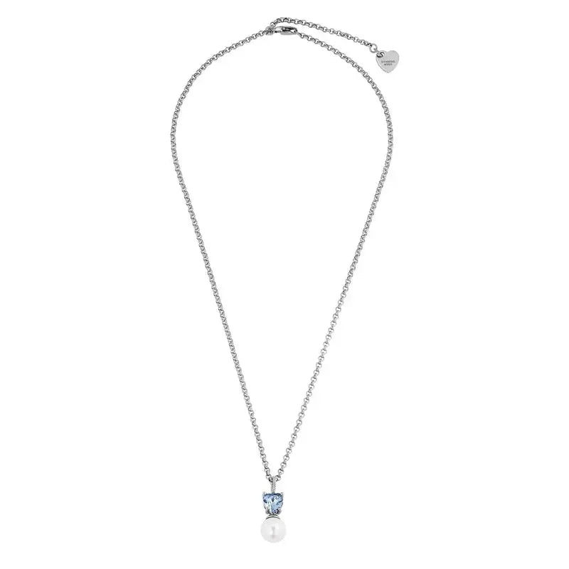 Colume Silver-tone Necklace, Light Blue / White Pearl Dyrberg/Kern NZ