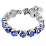 Conian Shiny Silver Tennis Bracelet - Sapphire / Crystal