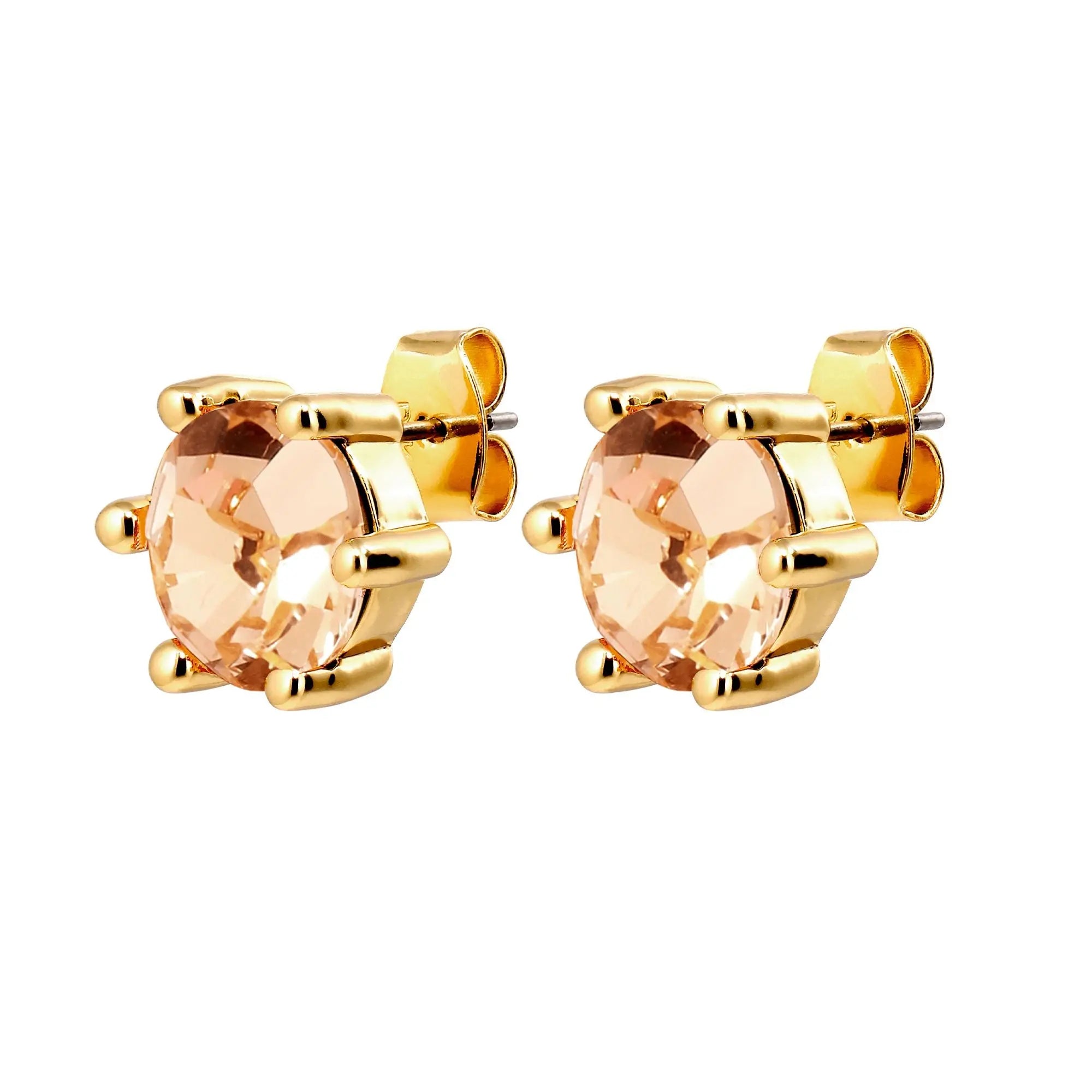 Craze Gold Stud Earrings Peach Dyrberg/Kern NZ