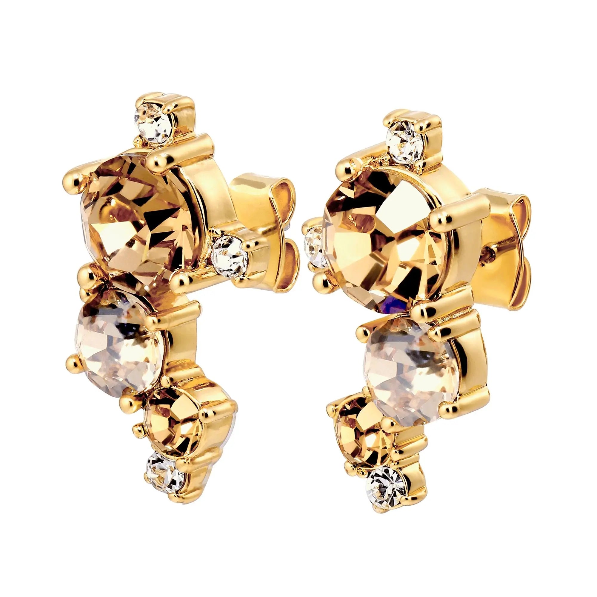 Golden crystal statement earrings