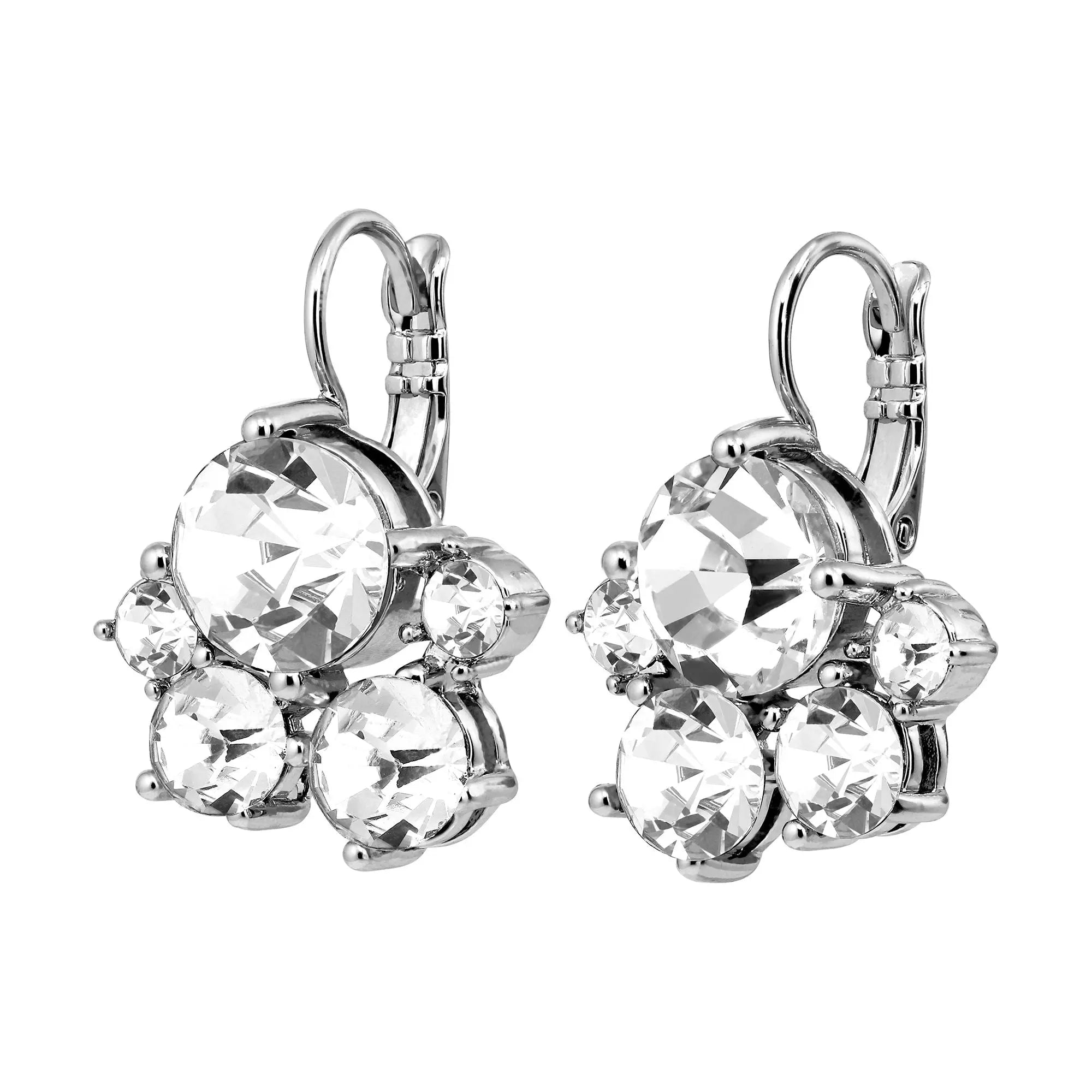 French Hook Earrings in Clear Crystals