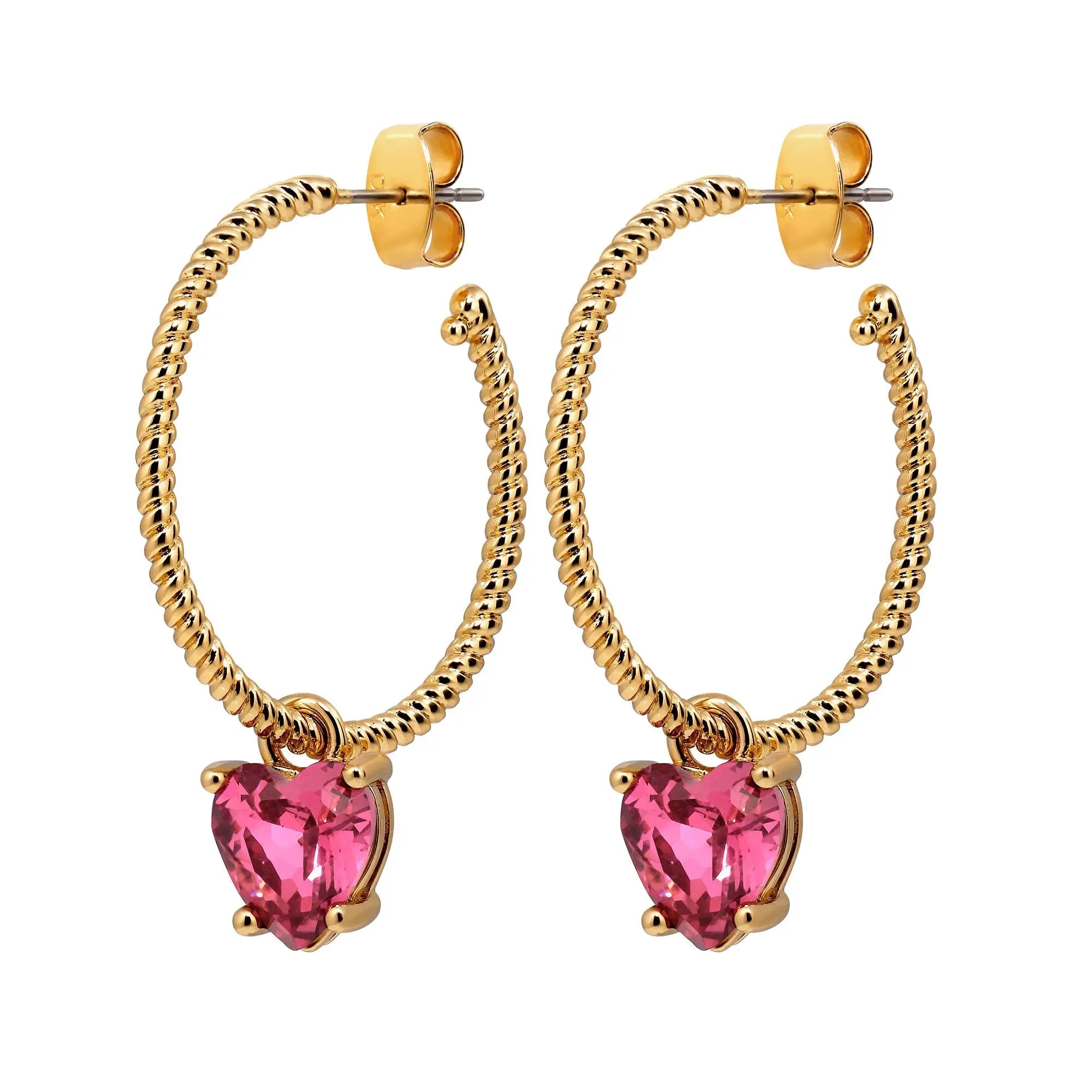 Hoop Earrings with heart shaped drop