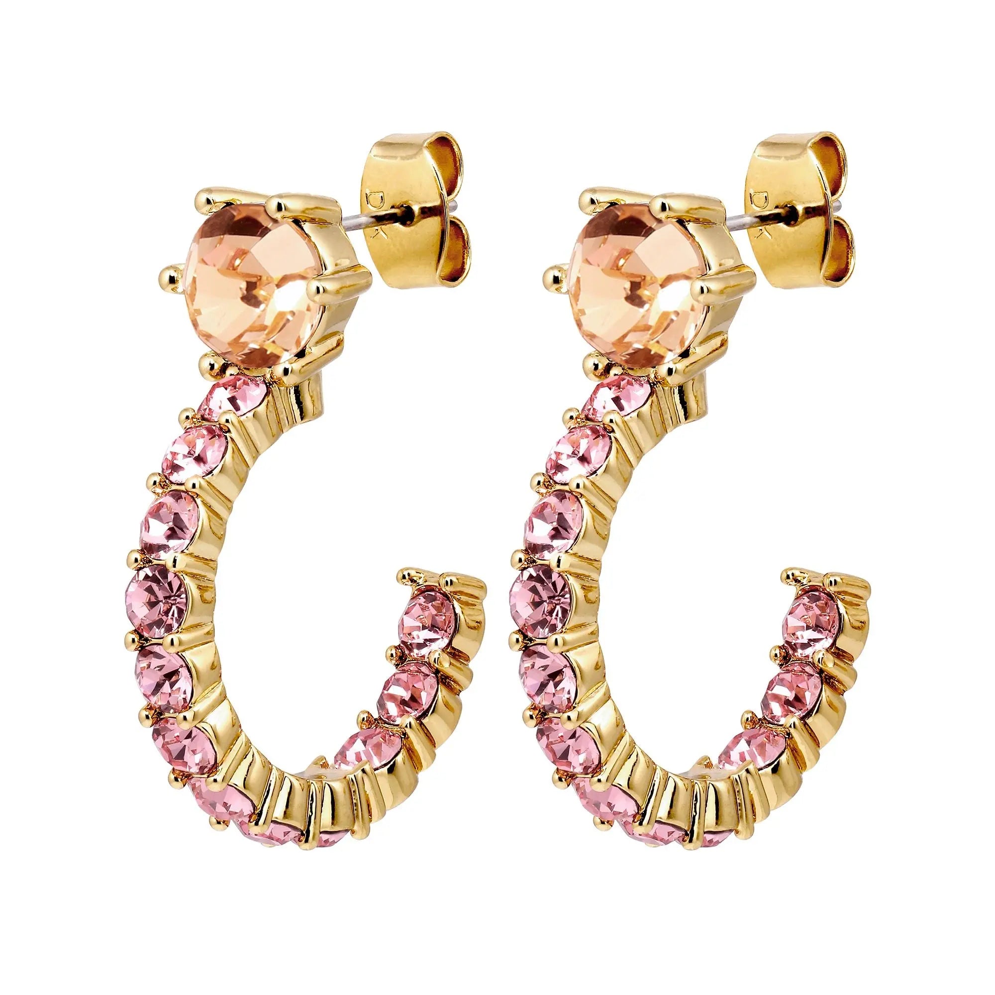 Hoop earrings with pearl and crystals