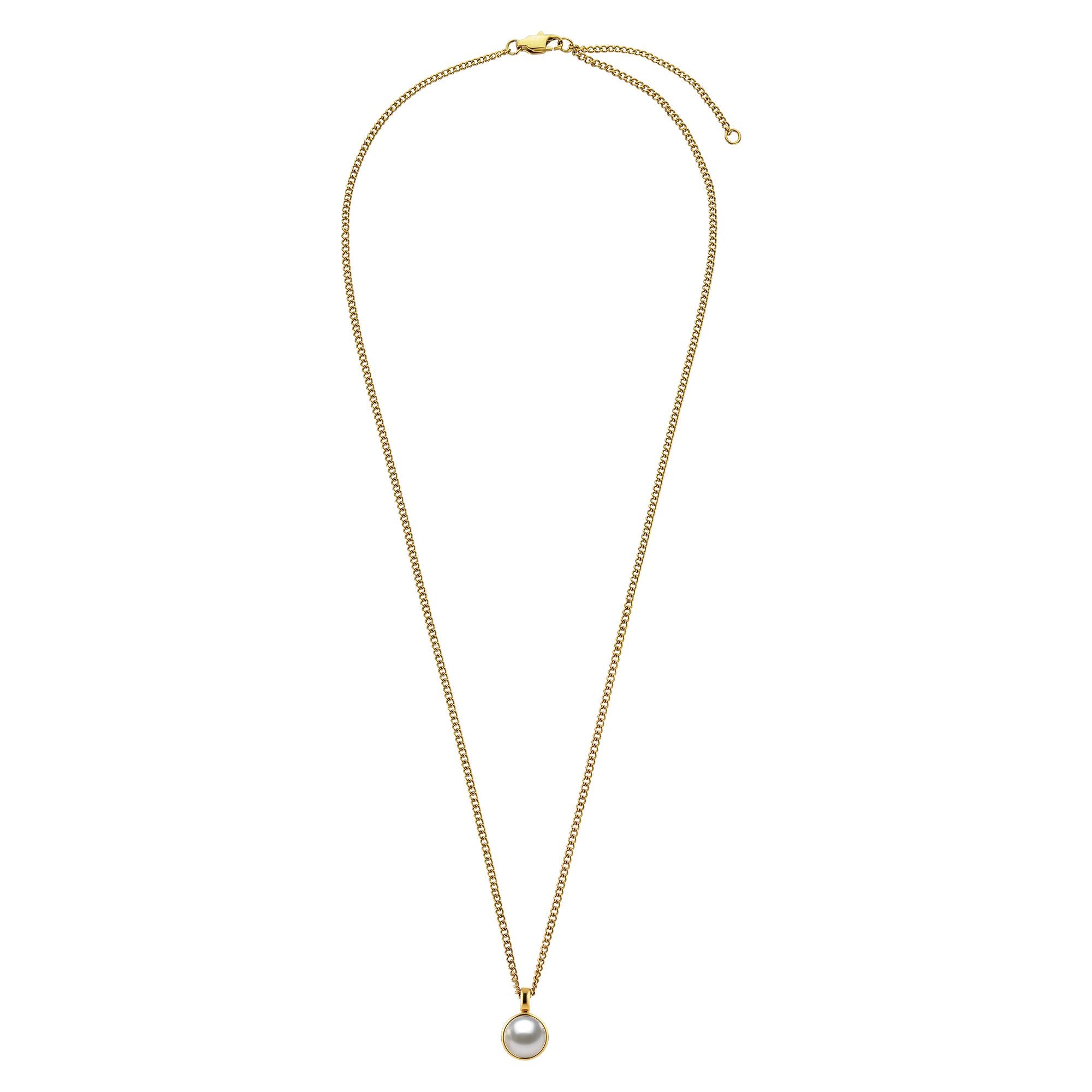 Ette Gold Necklace - White Pearl