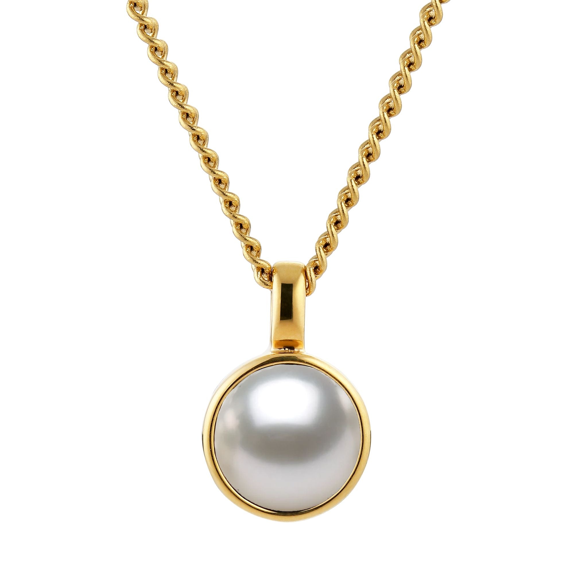 Ette Gold Necklace - White Pearl