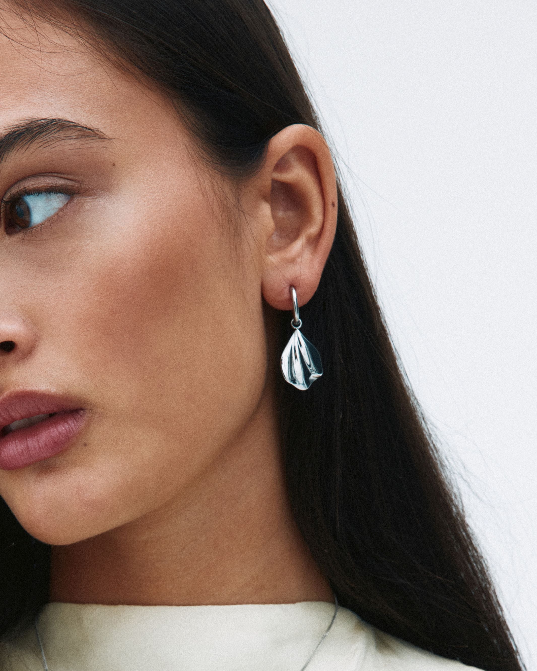 Petal Hoops Silver EdbladNZ