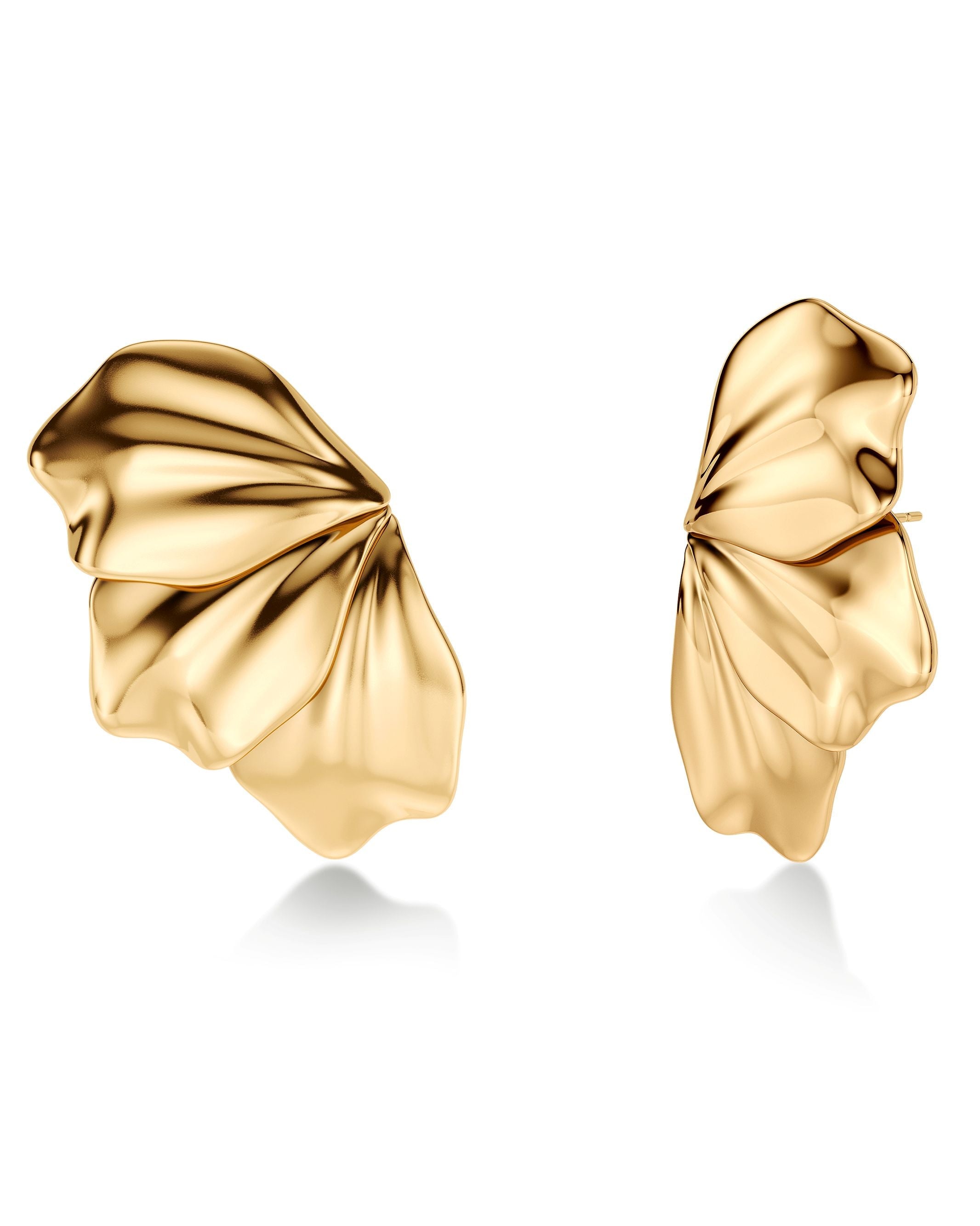 Petal Studs L Gold EdbladNZ