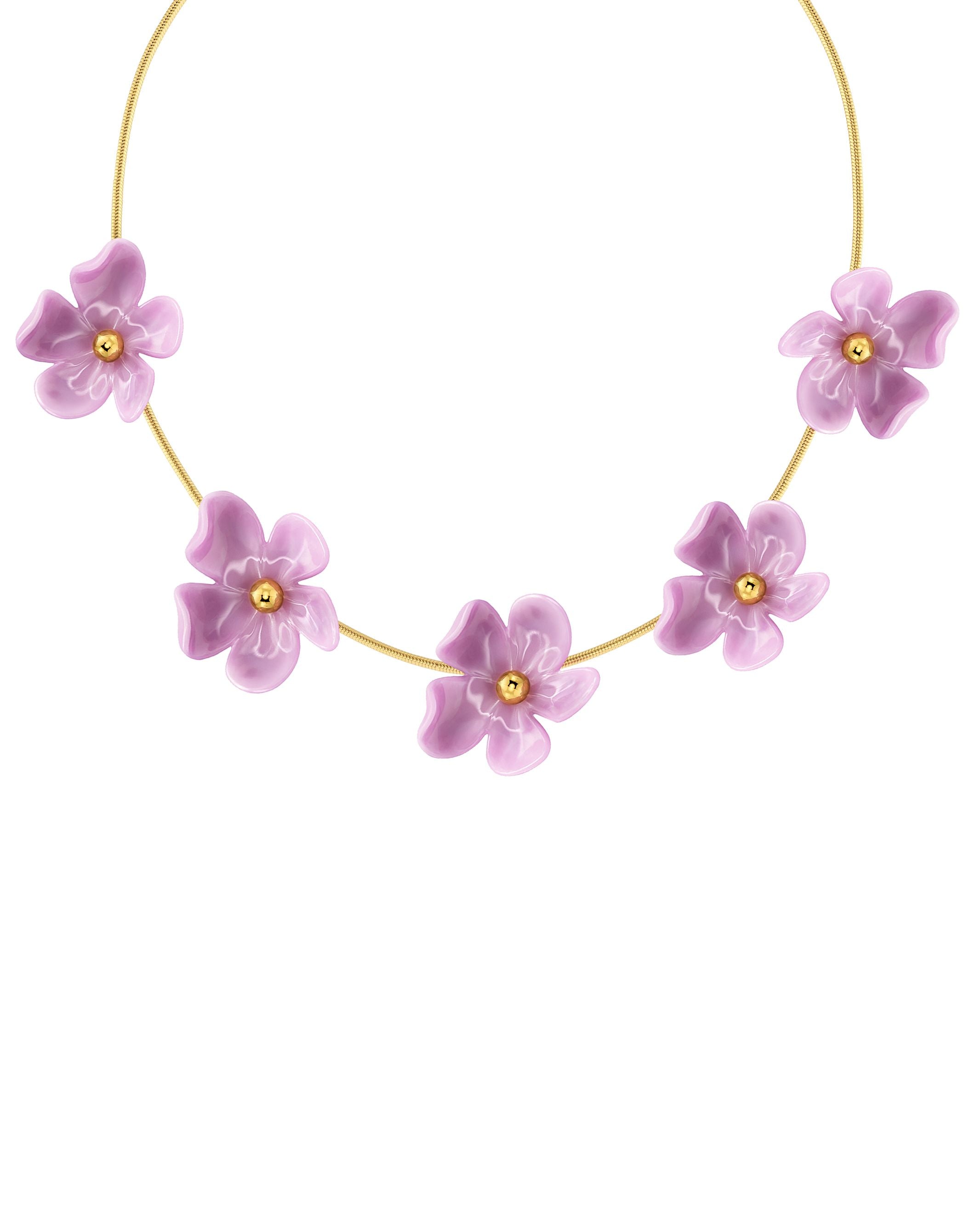 Wildflower Necklace Fuchsia Gold EdbladNZ