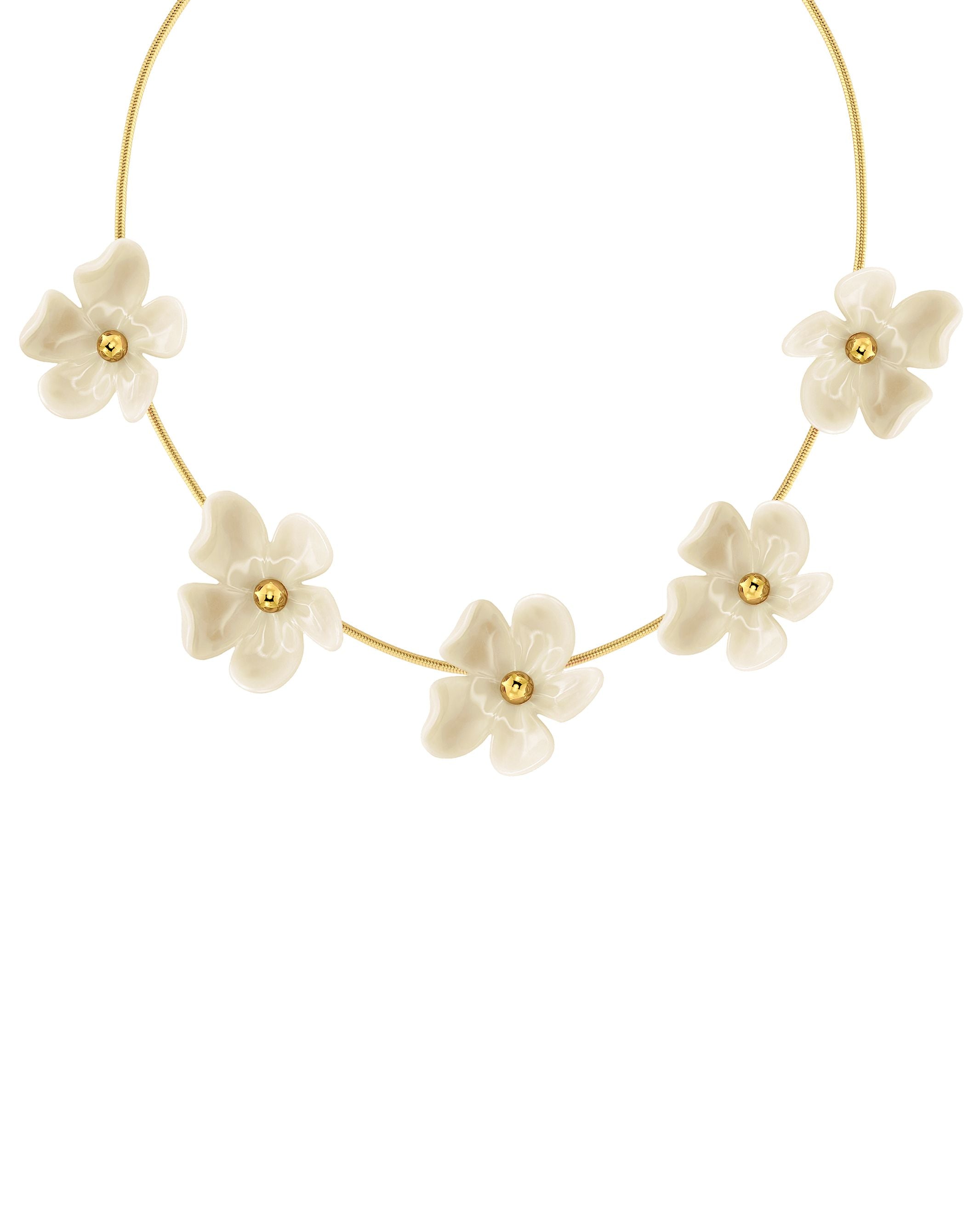 Wildflower Necklace Offwhite Gold EdbladNZ