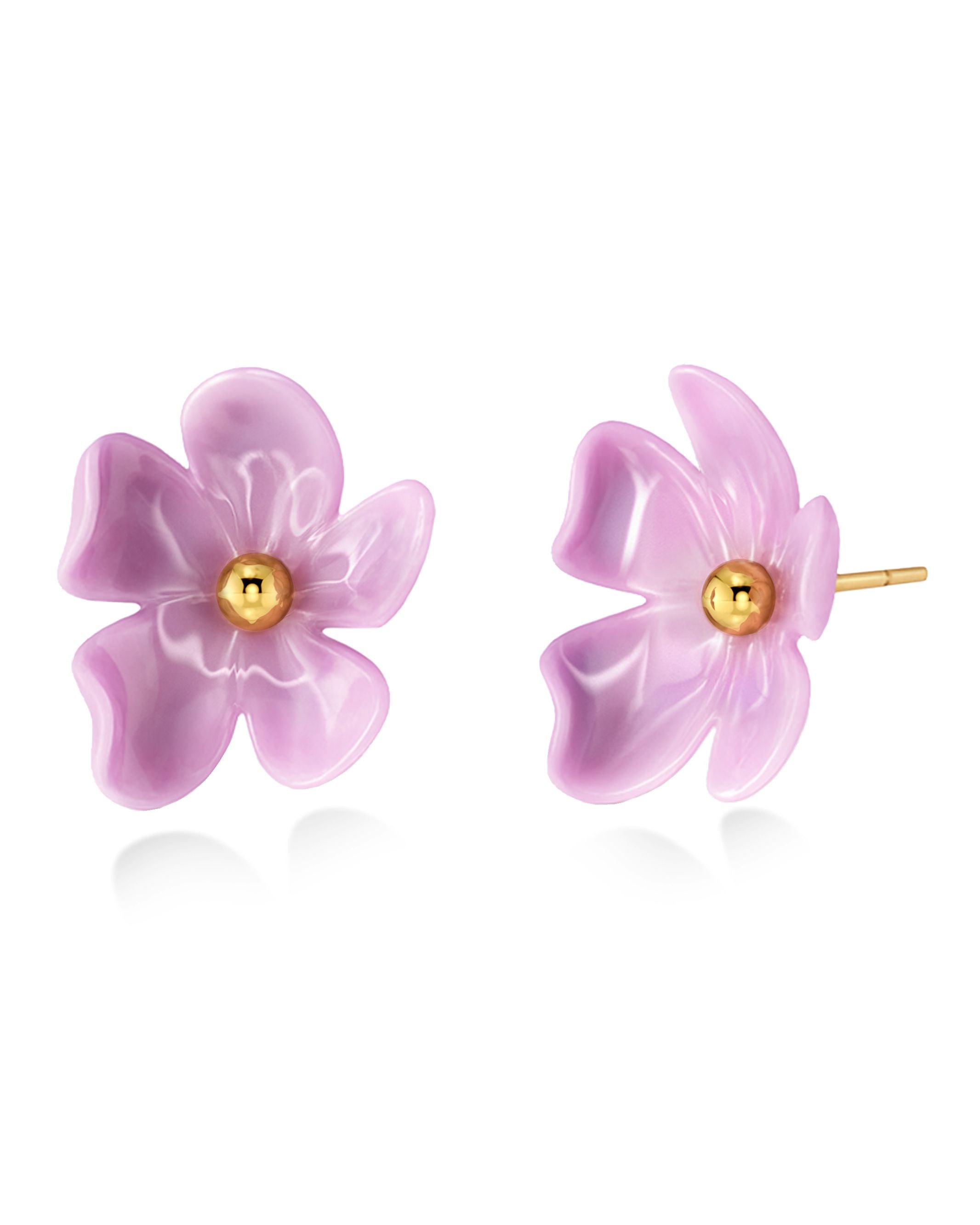 Wildflower Studs Fuchsia Gold EdbladNZ