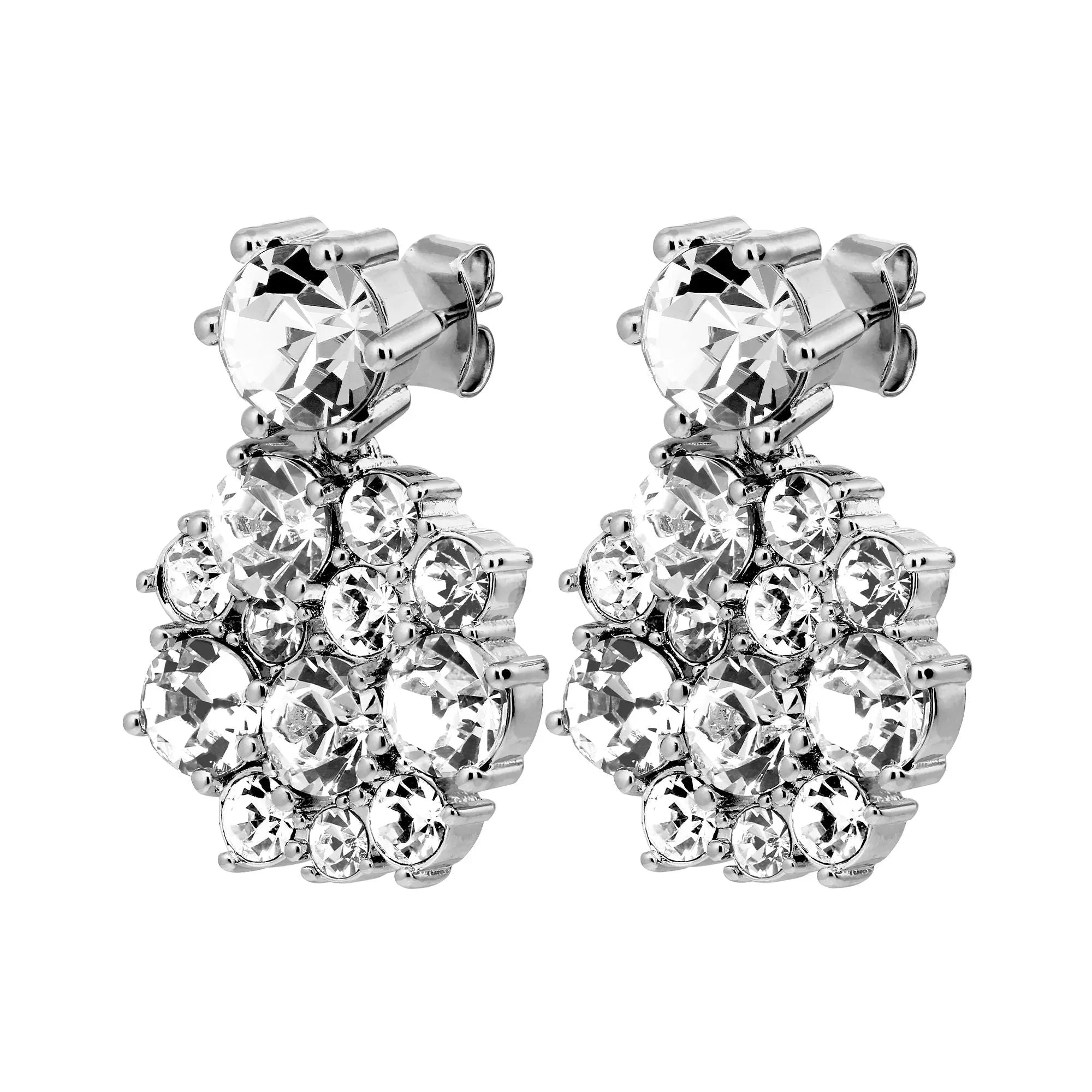 Large round stud drop earrings