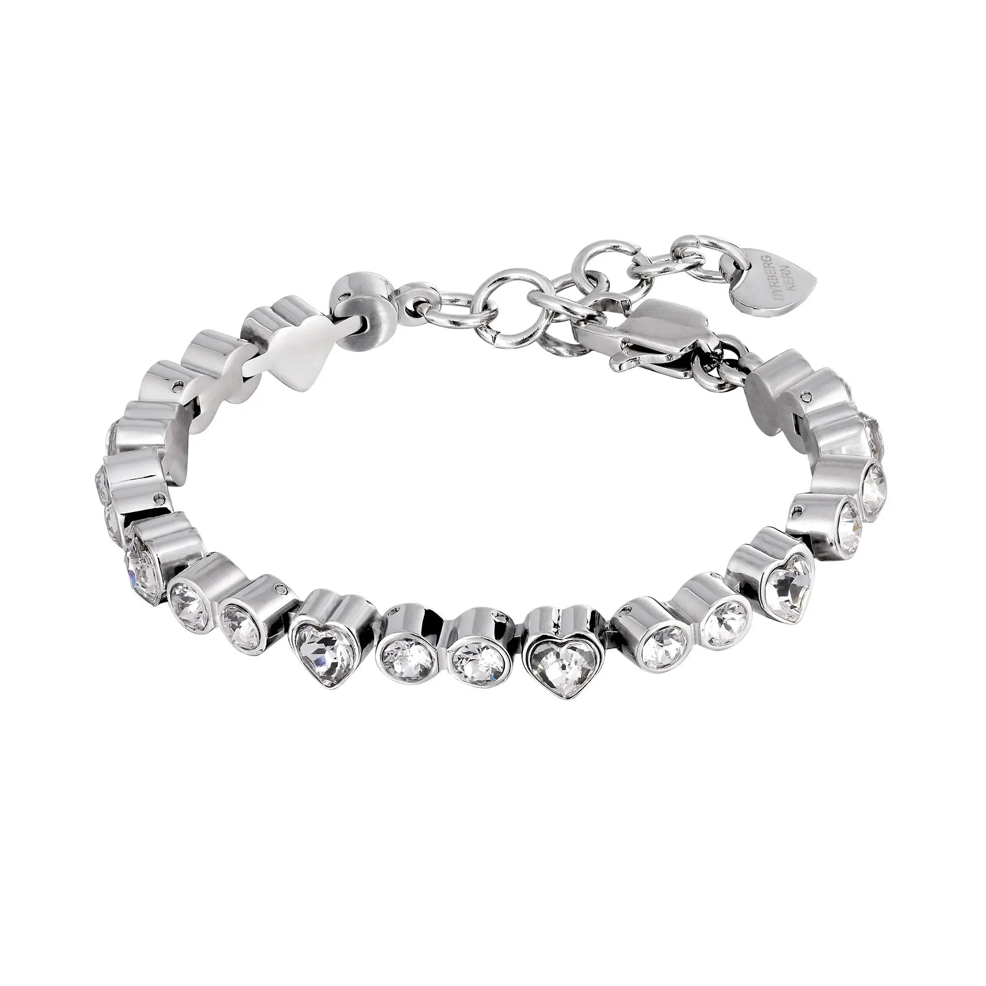 heart shaped crystal tennis bracelet