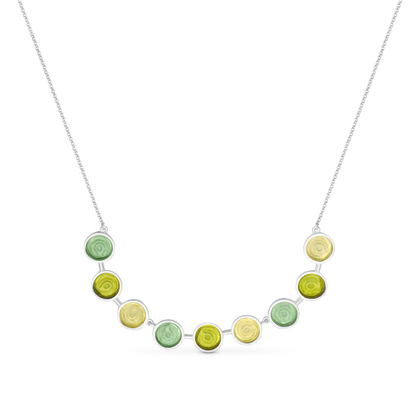 Gaudi Silver Statement Necklace Green