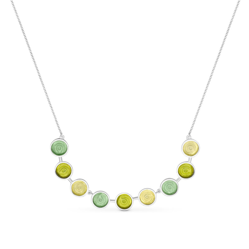 Gaudi Silver Statement Necklace Green