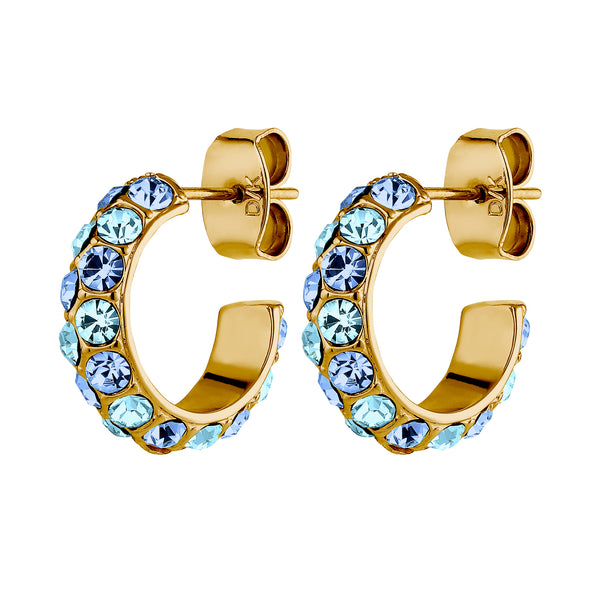 Heidi Gold Earrings - Aqua Blue