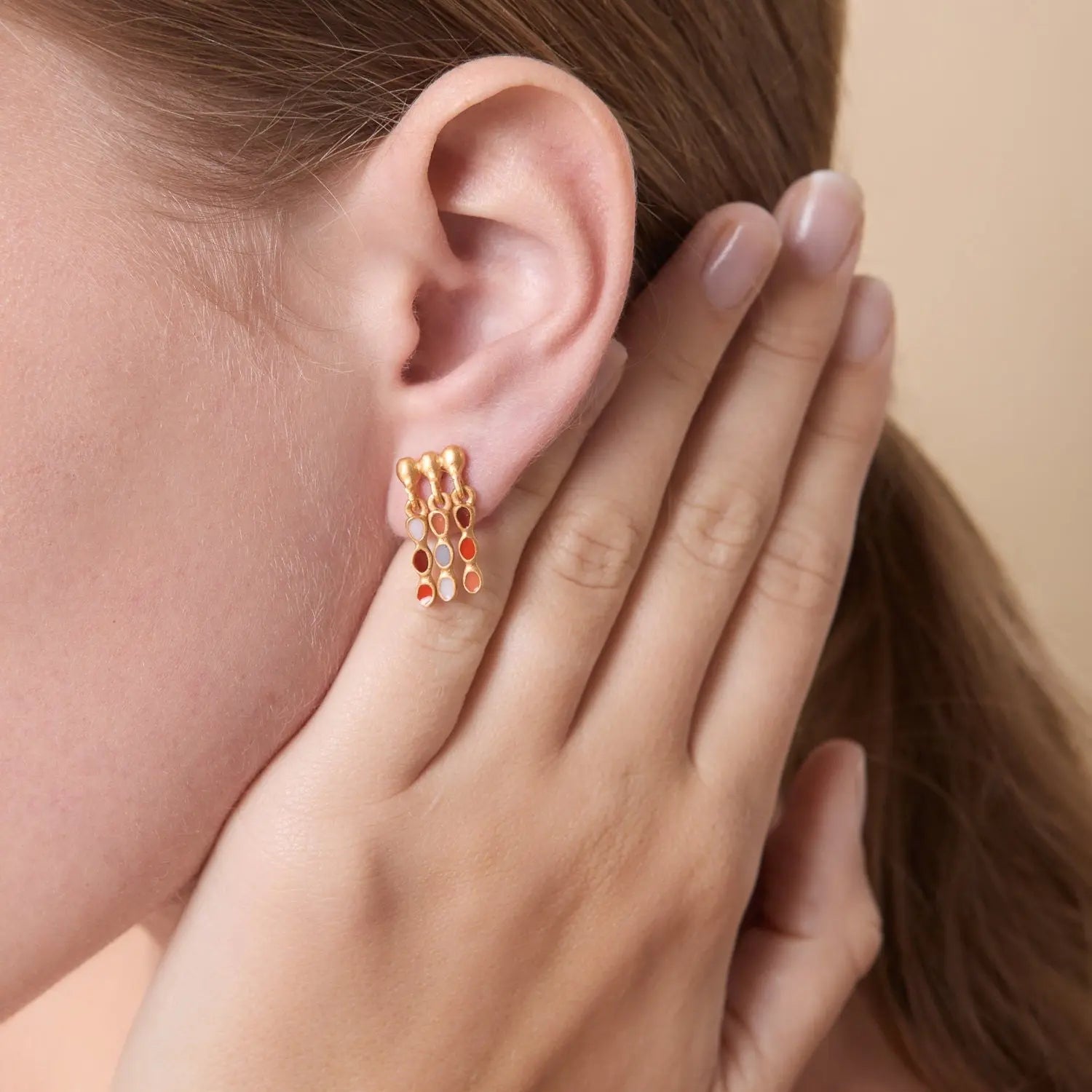 Aube Large Gold Earrings Dyrberg/Kern NZ