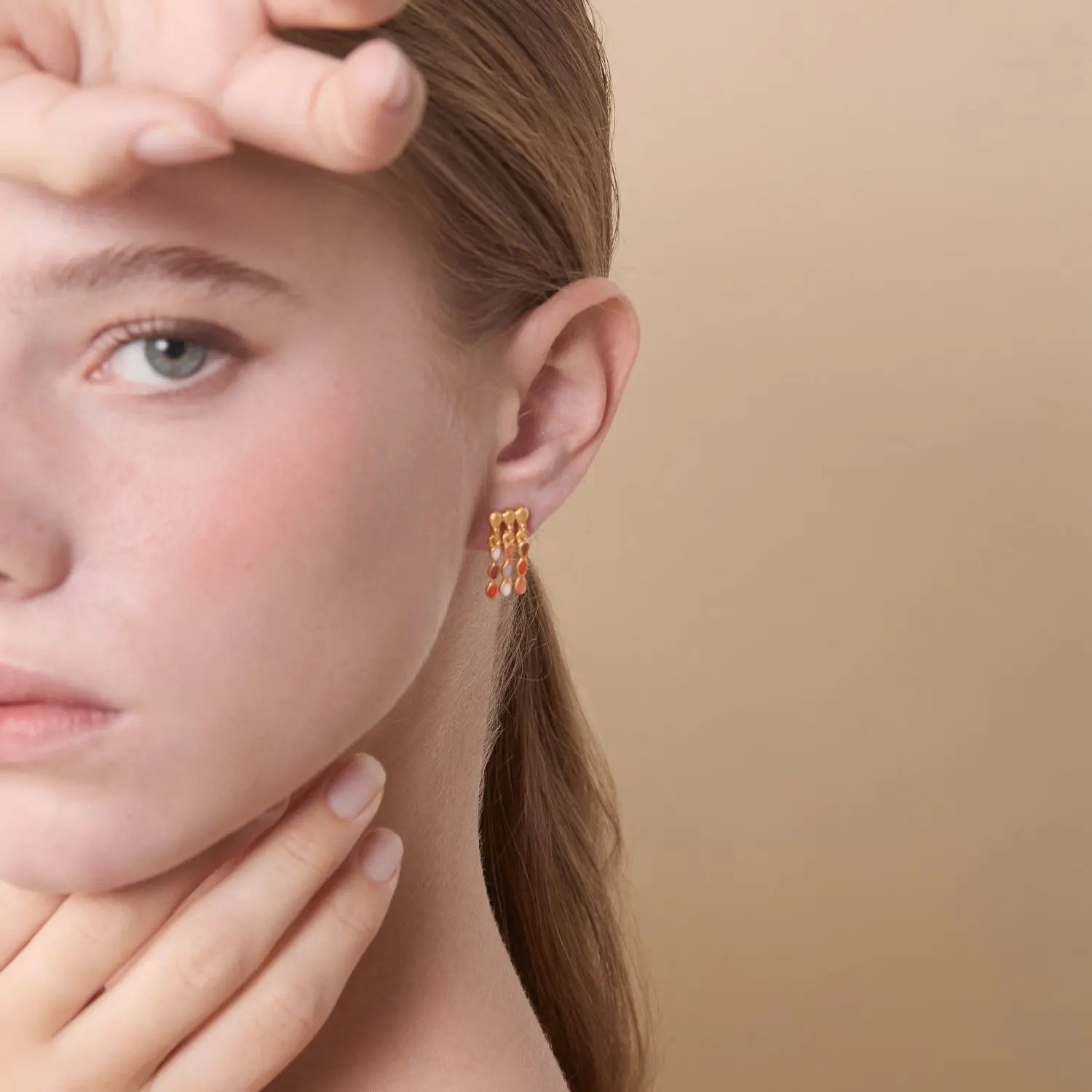 Aube Large Gold Earrings Dyrberg/Kern NZ