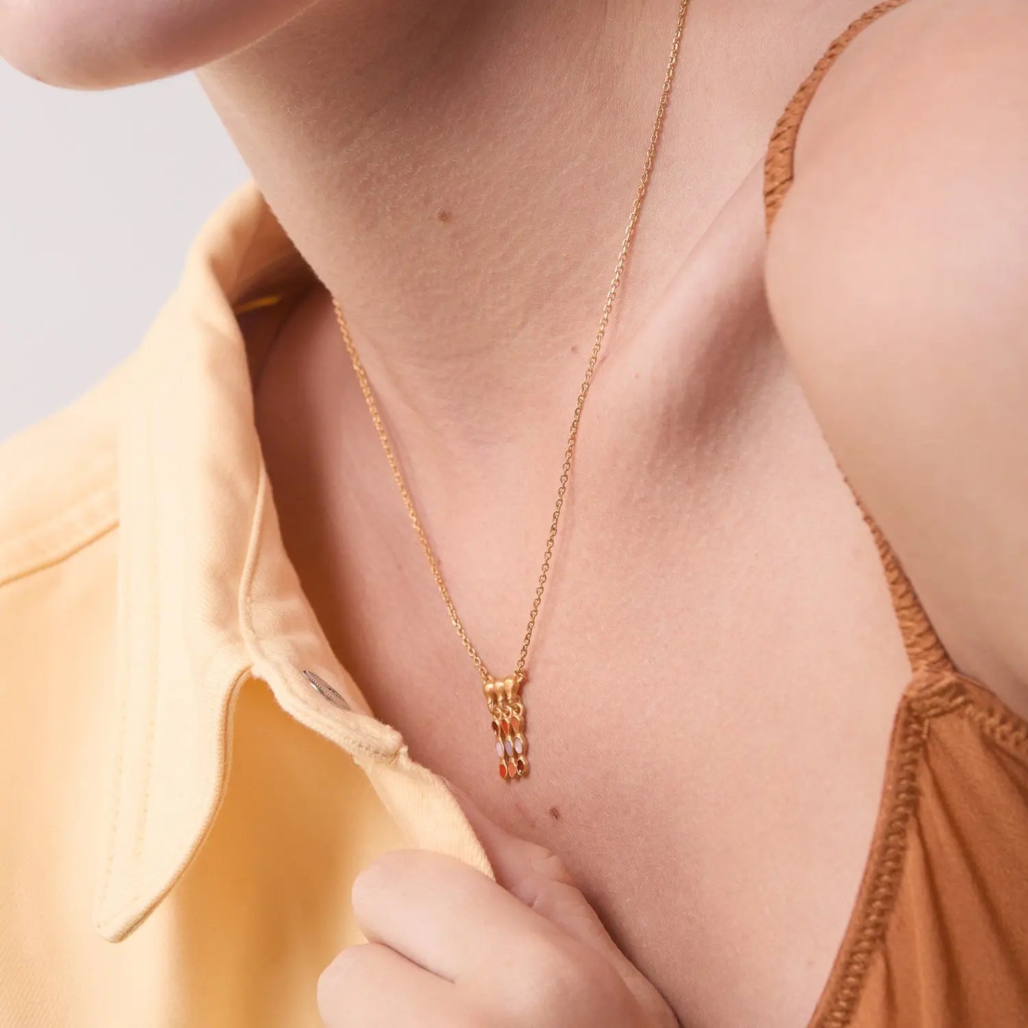 Aube Gold Pendant Necklace Small Dyrberg/Kern NZ