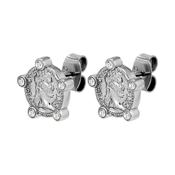 Lucca Shiny Silver Earrings - Crystal