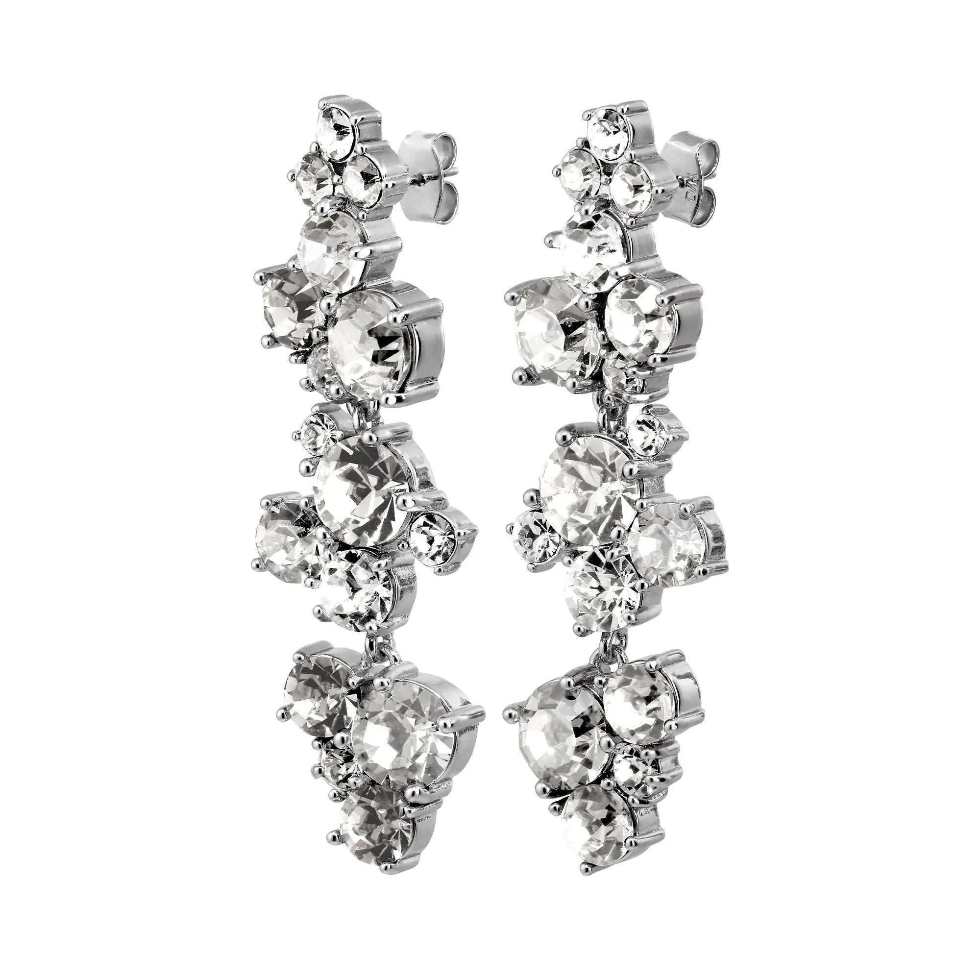 Mayhem Shiny Silver Earrings, Crystal Dyrberg/Kern NZ