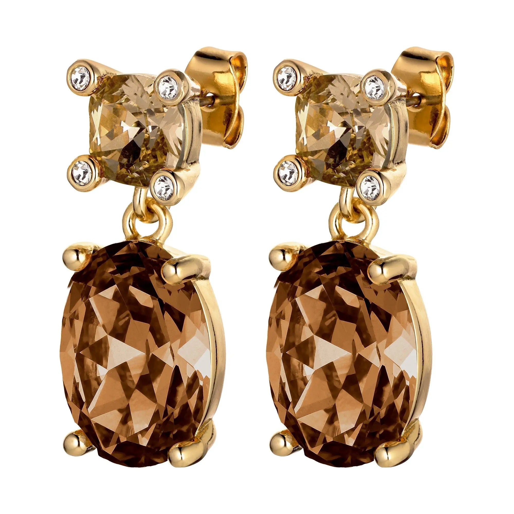 Antonia Gold Earrings - Brown - Dyrberg/Kern NZ