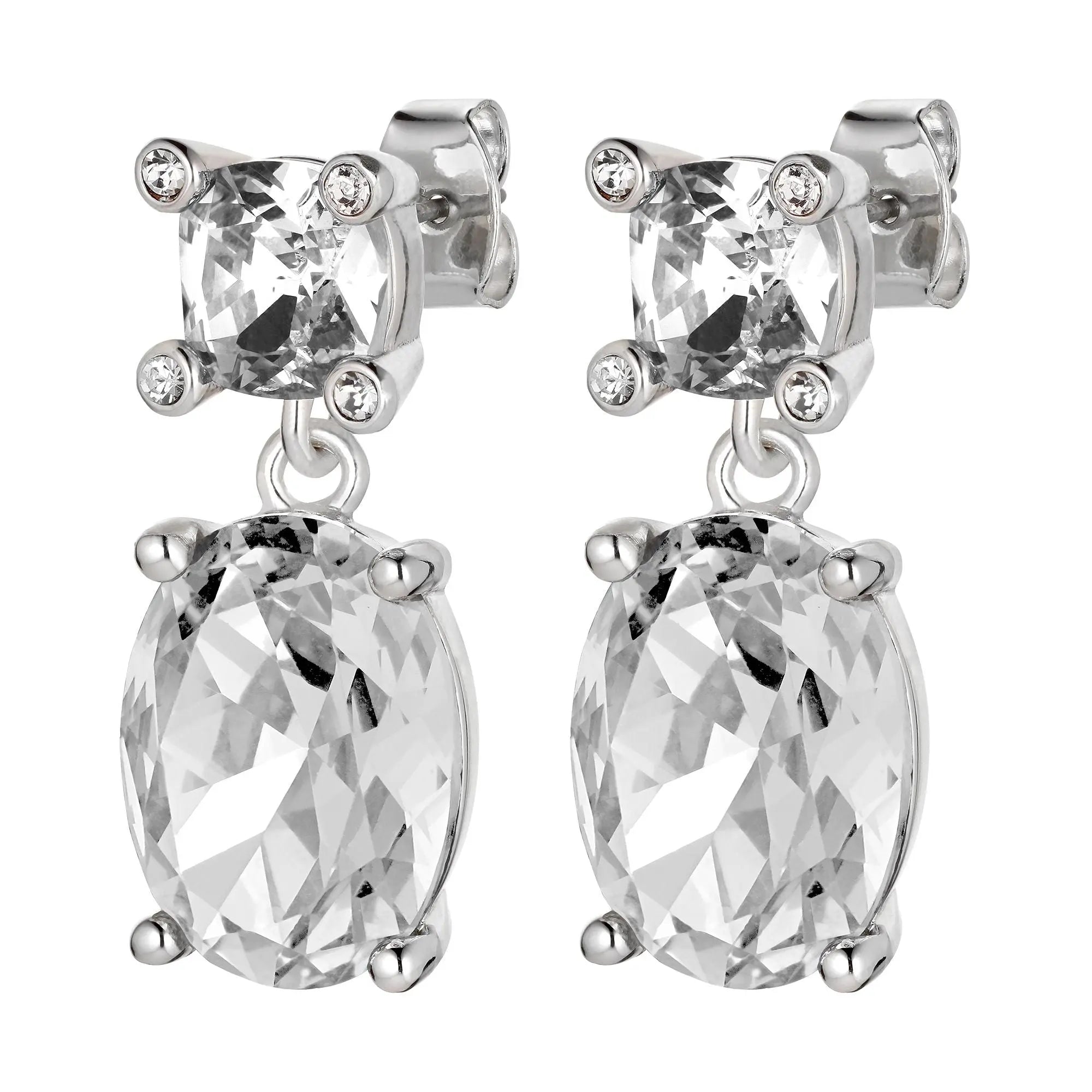 Antonia Shiny Silver Earrings - Dyrberg/Kern NZ