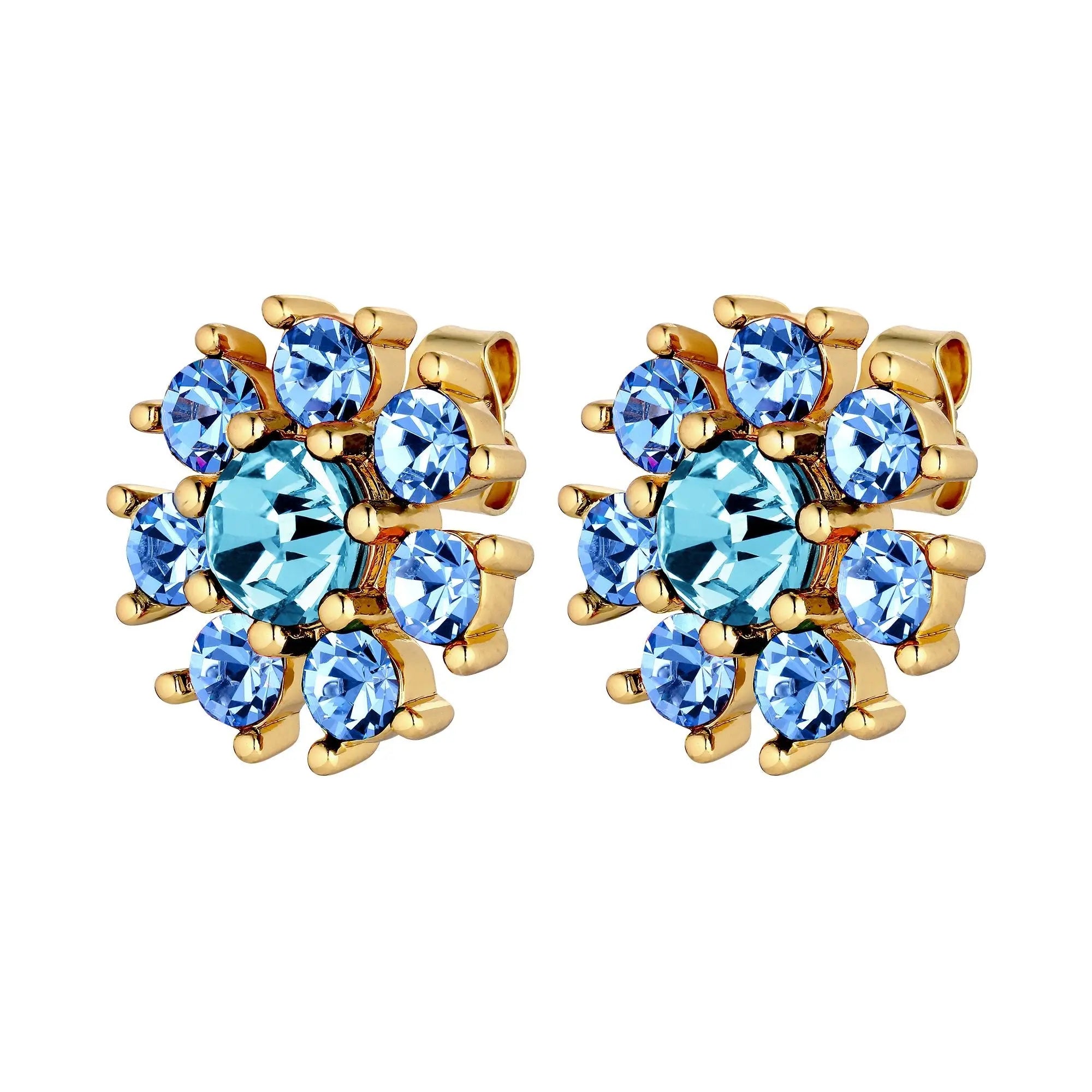 Aude Gold Earrings - Light Blue / Aqua - Dyrberg/Kern NZ