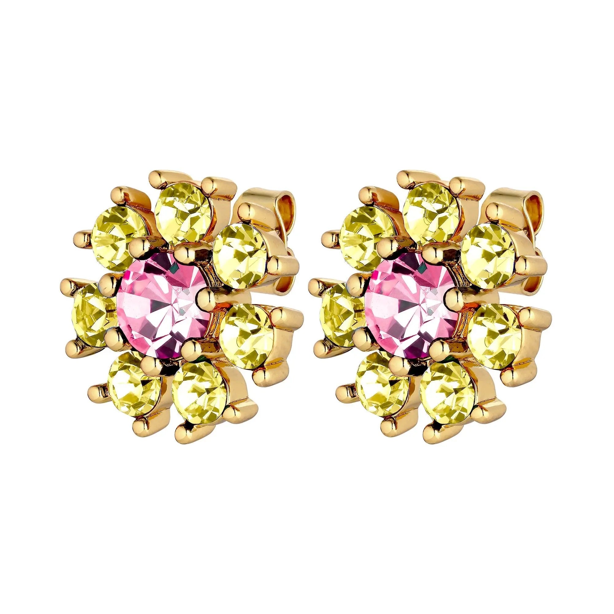 Aude Gold Earrings - Yellow / Rose - Dyrberg/Kern NZ