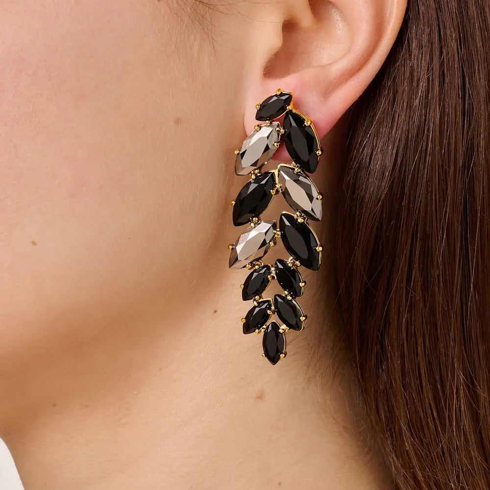 Banyan Gold Earrings - Black - Dyrberg/Kern NZ