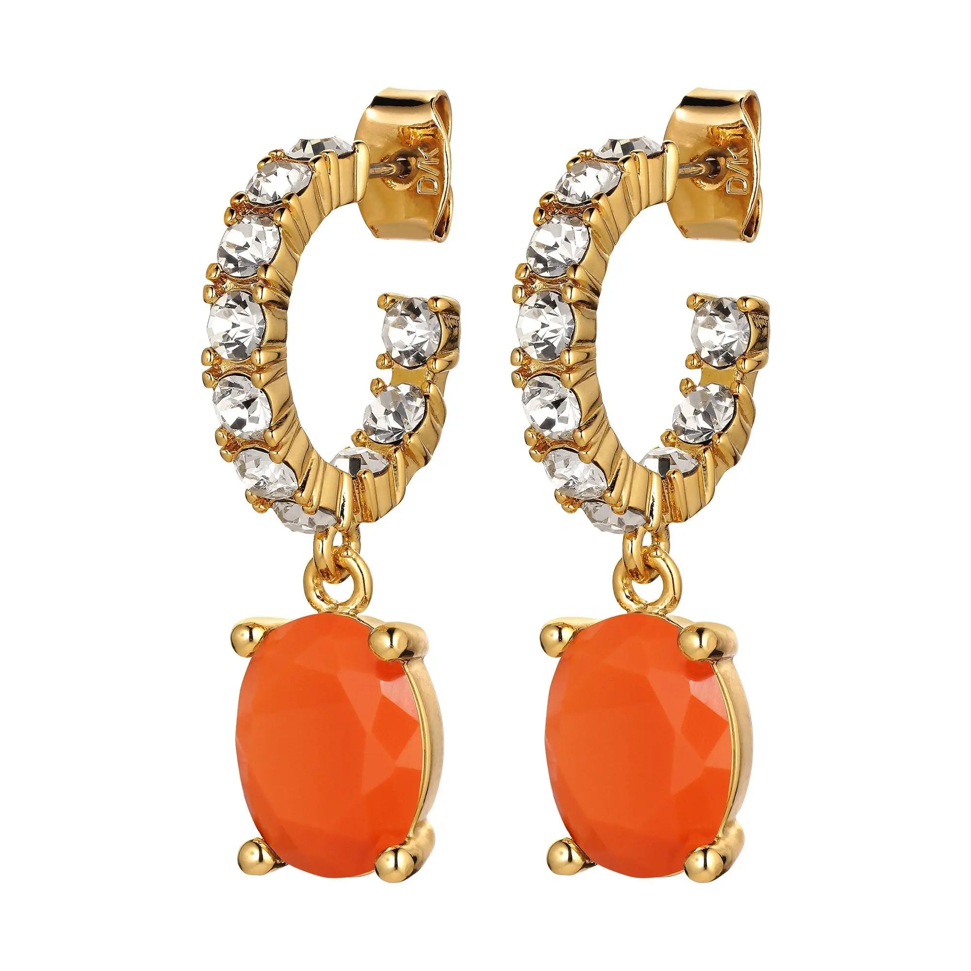 Barbara Gold Earrings - Coral - Dyrberg/Kern NZ