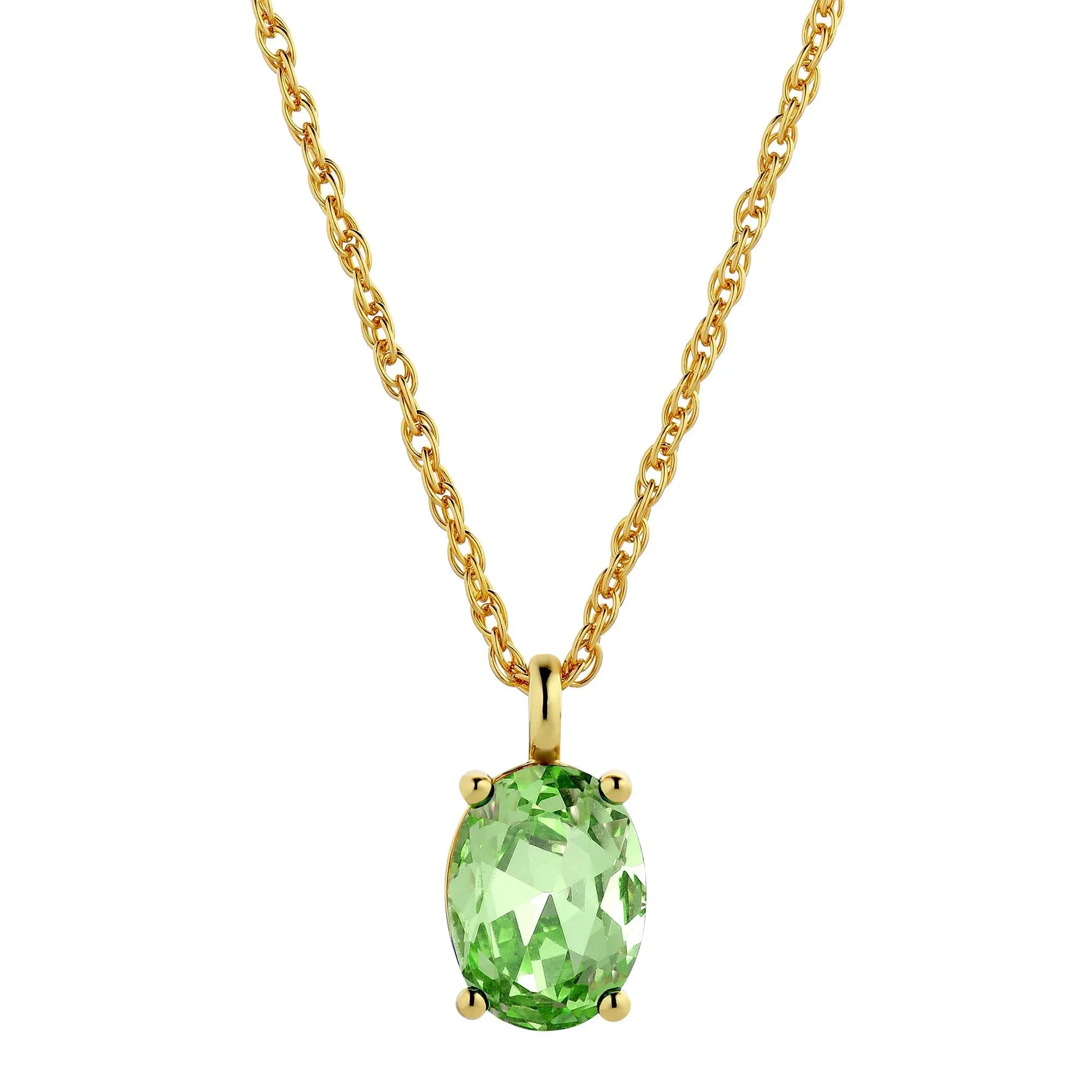 Barga Gold Necklace - Light Green - Dyrberg/Kern NZ