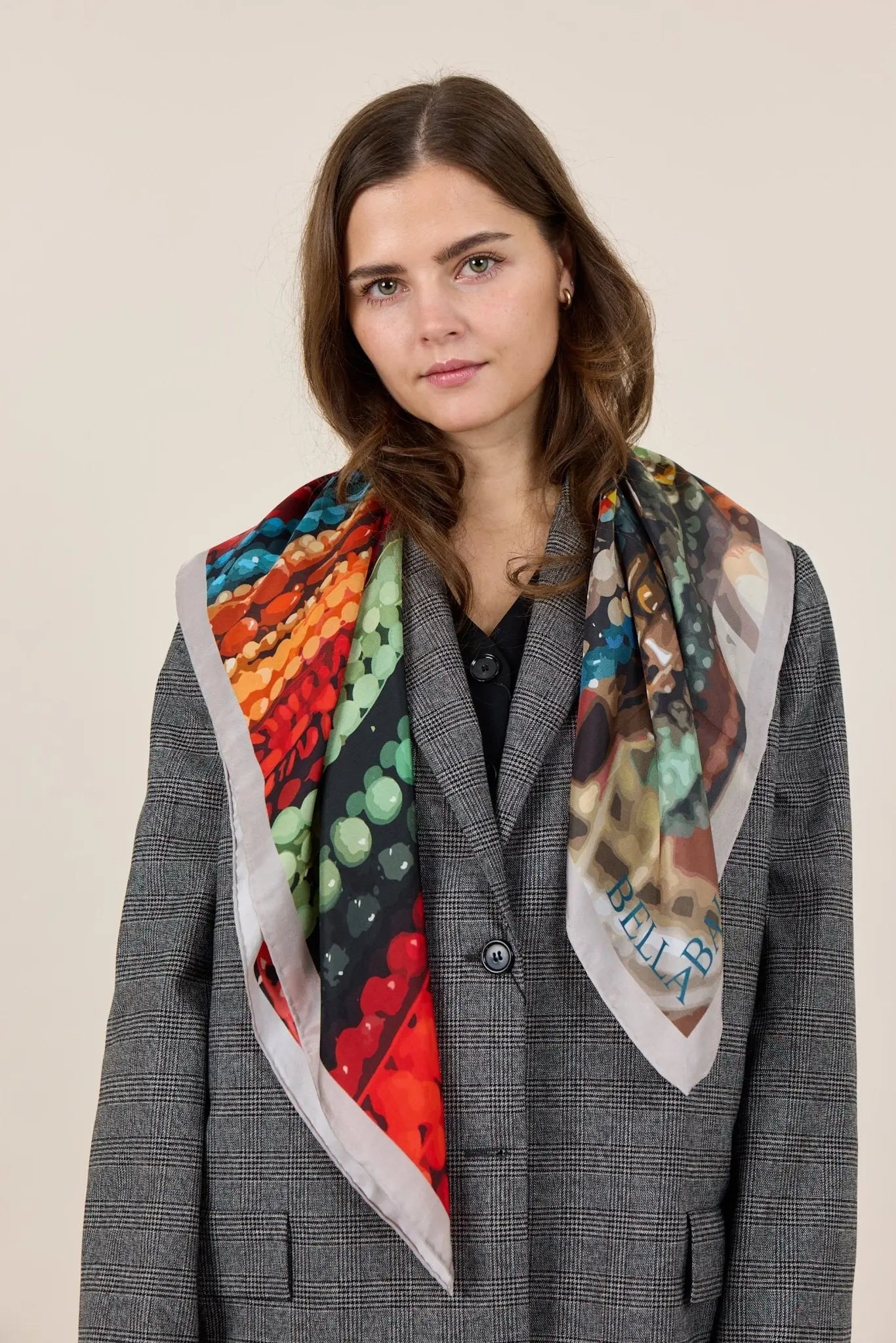 Beads Silk Scarf, Red Multi - Dyrberg/Kern NZ