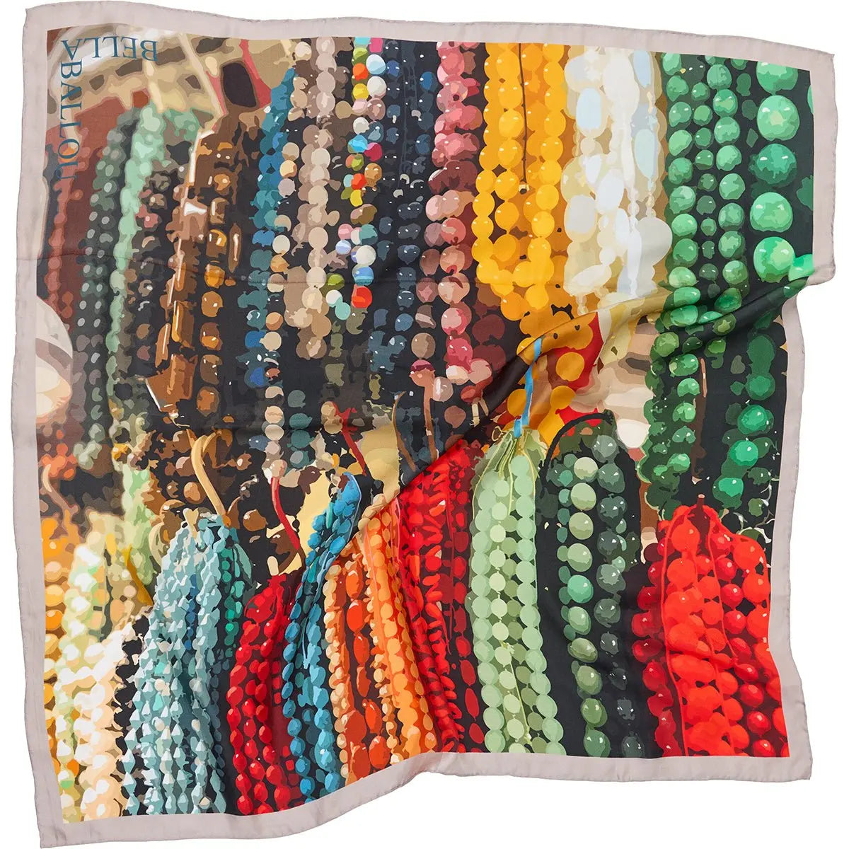 Beads Silk Scarf, Red Multi - Dyrberg/Kern NZ