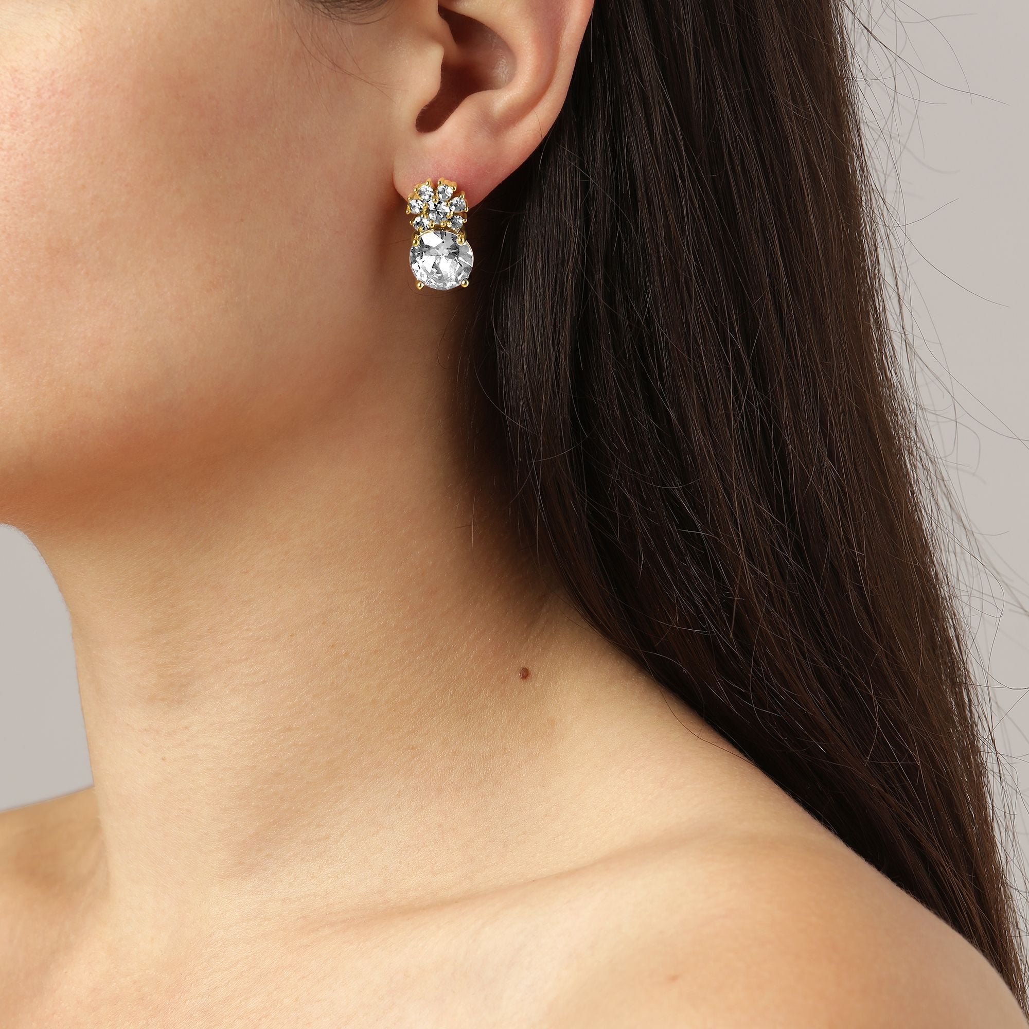 Beckia Gold Earrings - Crystal - Dyrberg/Kern NZ