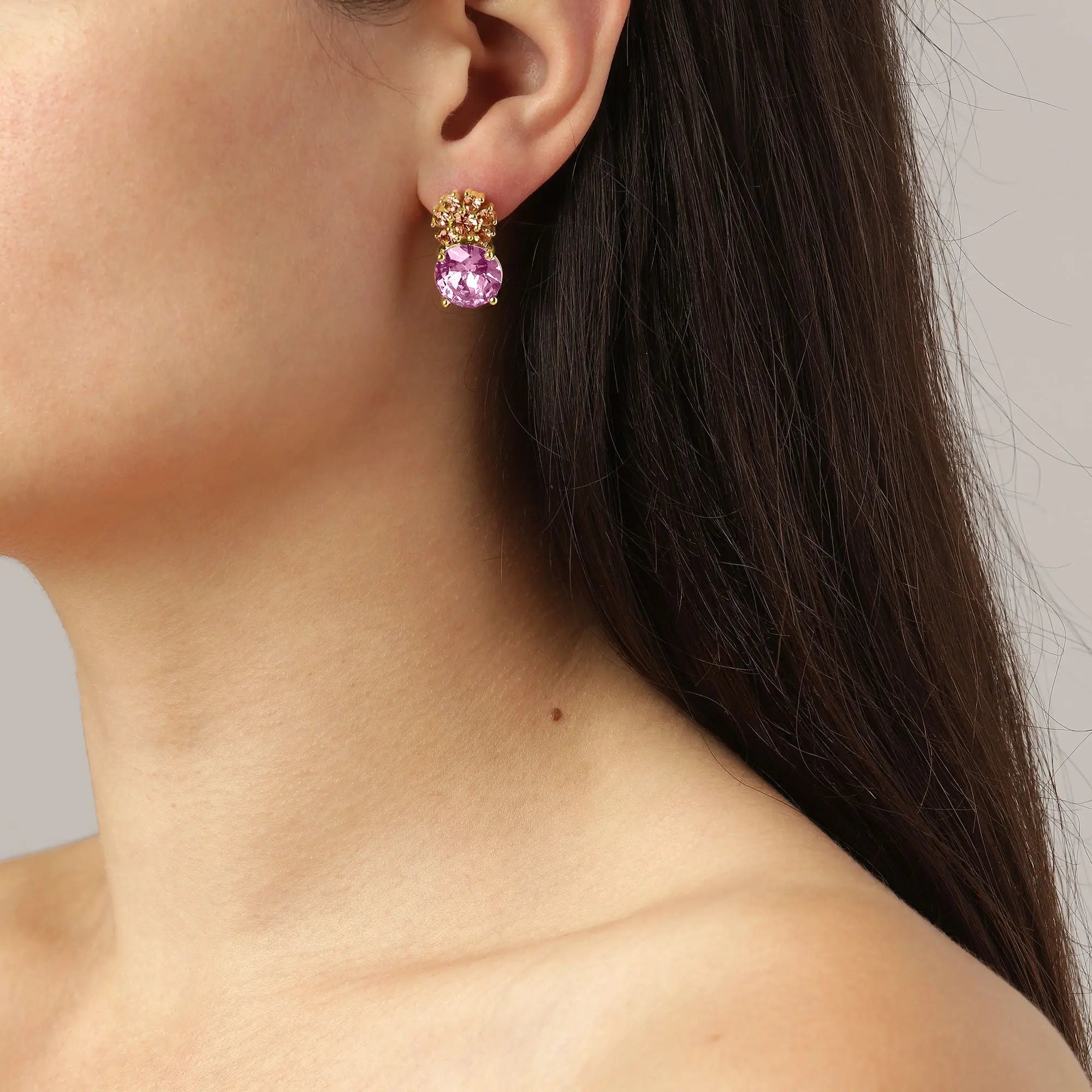 Beckia Gold Earrings - Light Rose / Peach - Dyrberg/Kern NZ