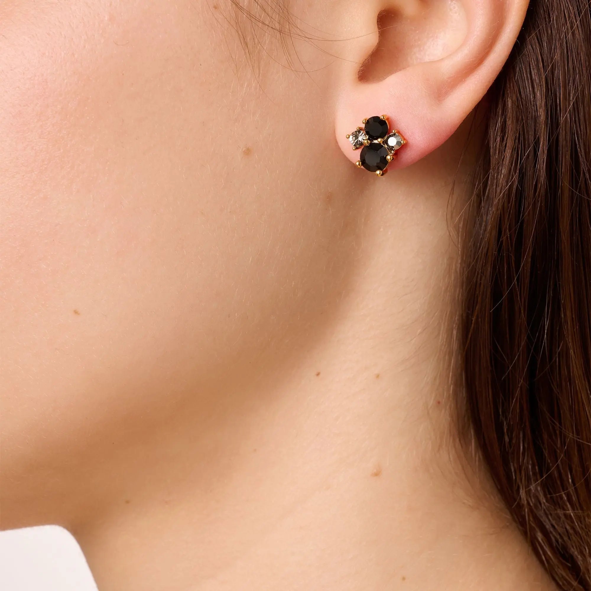 Billis Gold Earrings - Black Mix - Dyrberg/Kern NZ