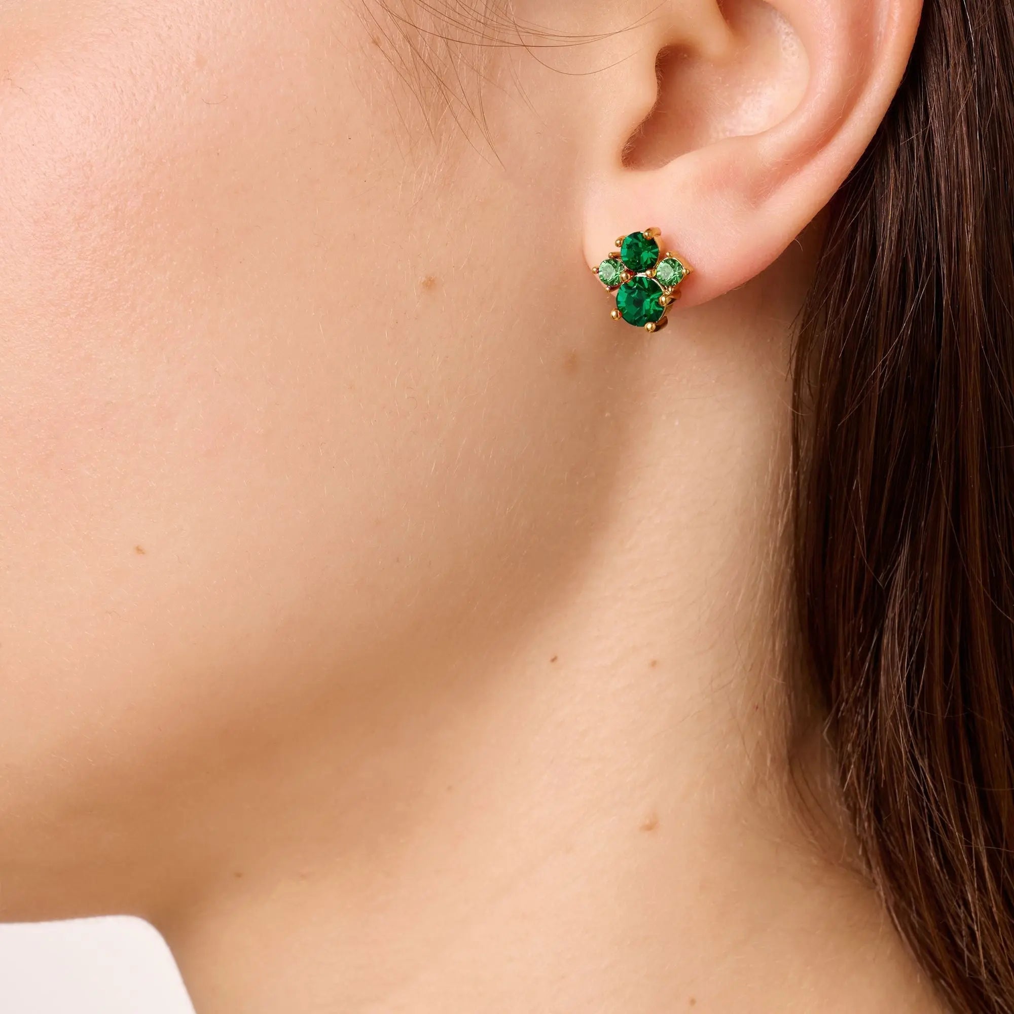 Billis Gold Earrings - Green Mix - Dyrberg/Kern NZ